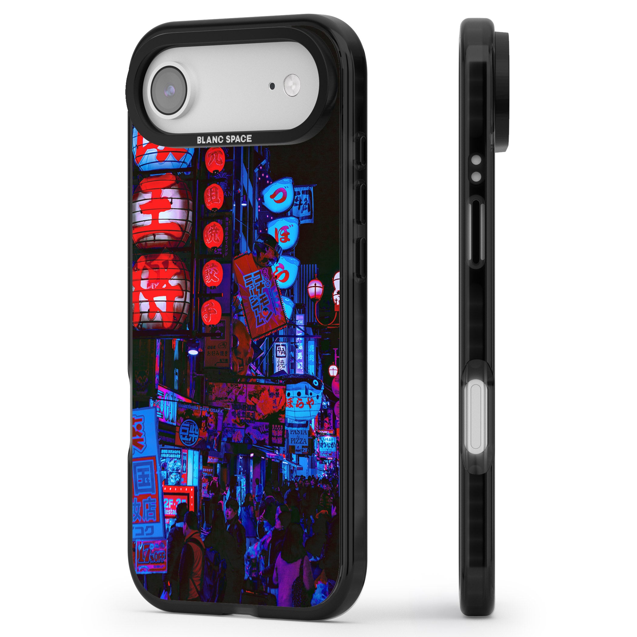 Neon City Nights iPhone 17 Air Impact Black Phone Case Side Profile