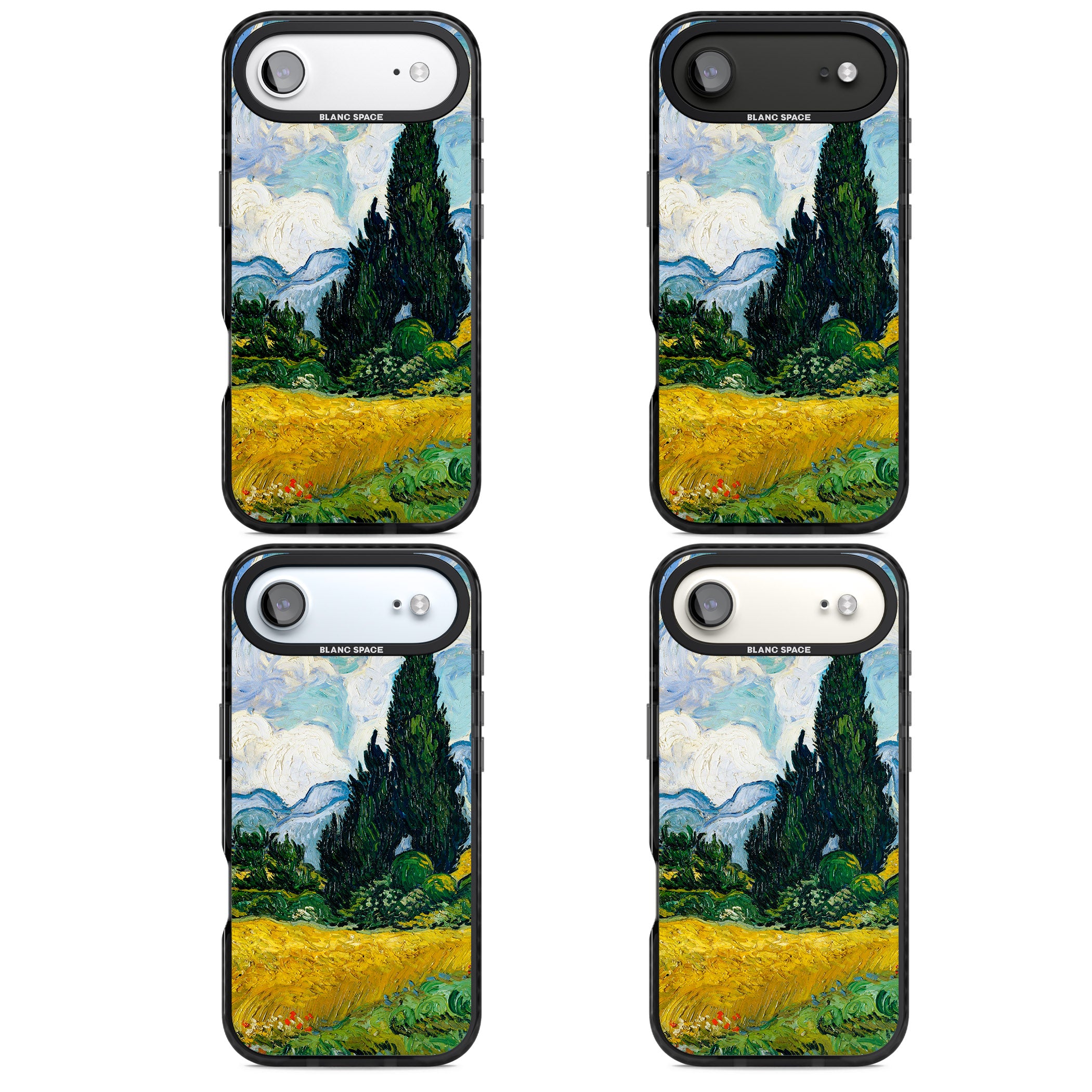 Wheat Field With Cypresses By Vincent Van Gogh iPhone 17 Air Impact Black Phone Case APT Impact Protection