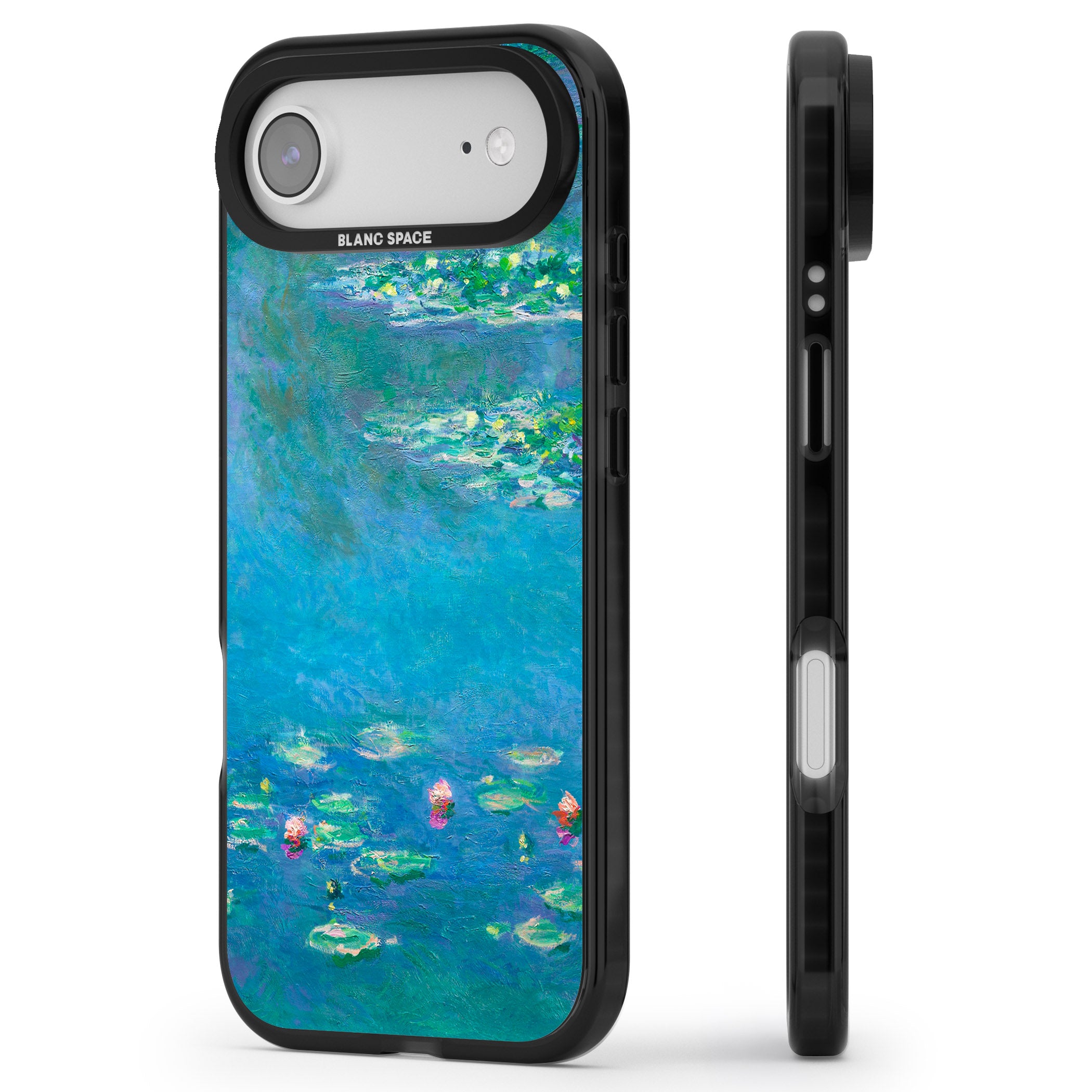 Water Lilies iPhone 17 Air Impact Black Phone Case Side Profile
