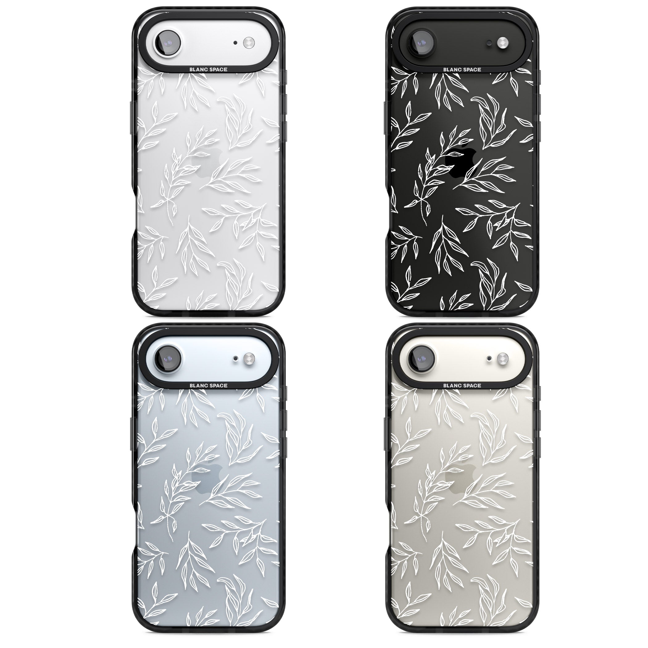 Leafy Botanical iPhone 17 Air Impact Black Phone Case APT Impact Protection