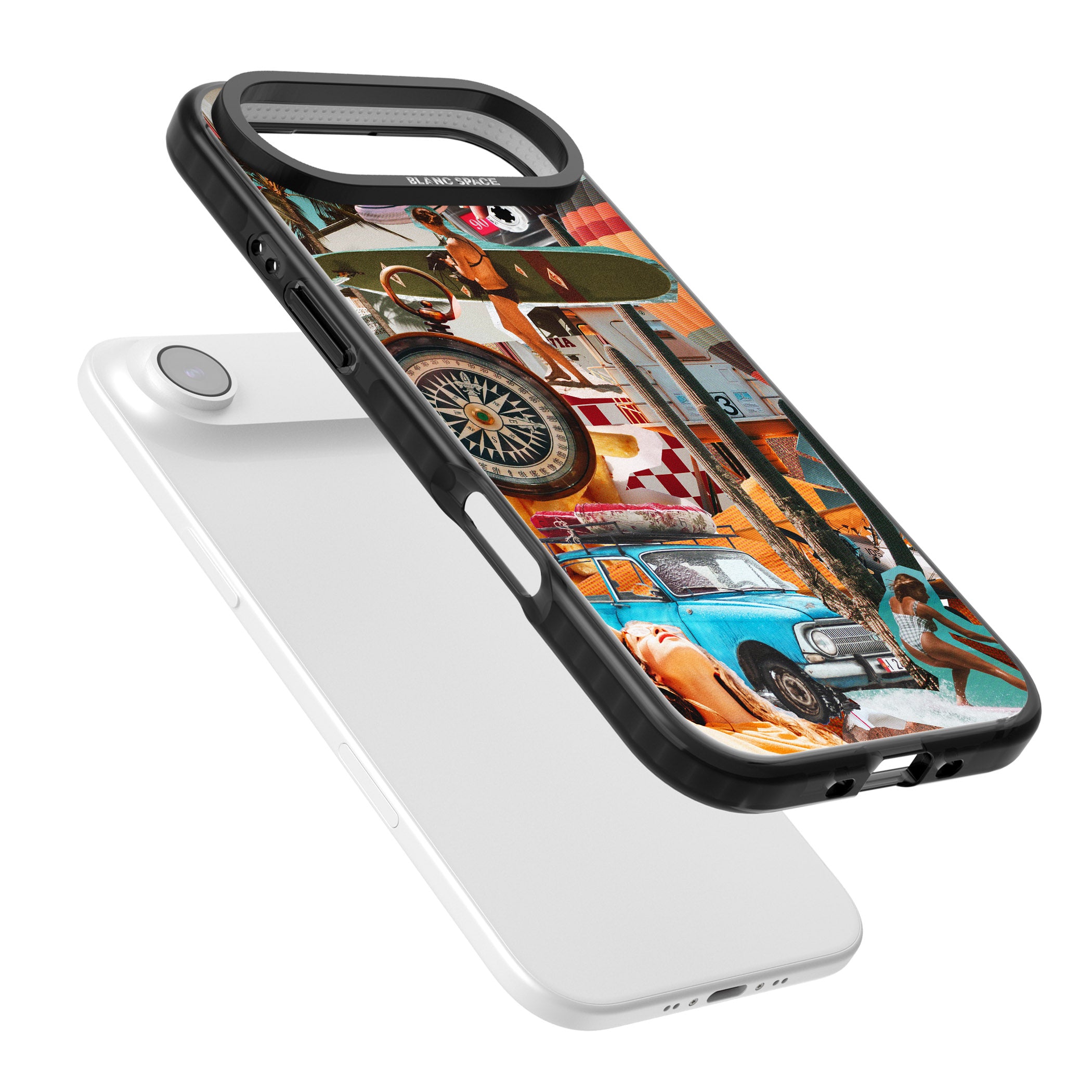 Vintage Collage: Road Trip iPhone 17 Air Impact Black Phone Case Colours