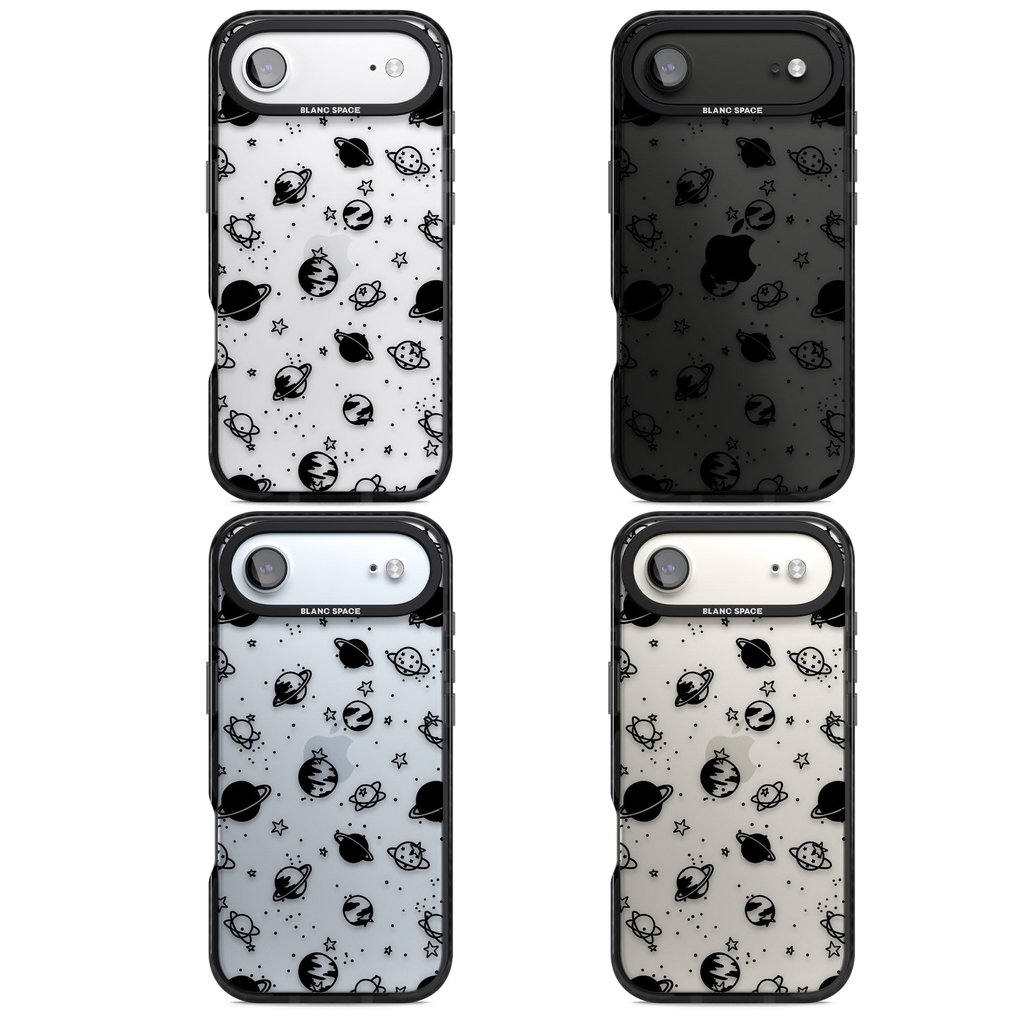 Black Planets iPhone 17 Air Impact Black Phone Case APT Impact Protection