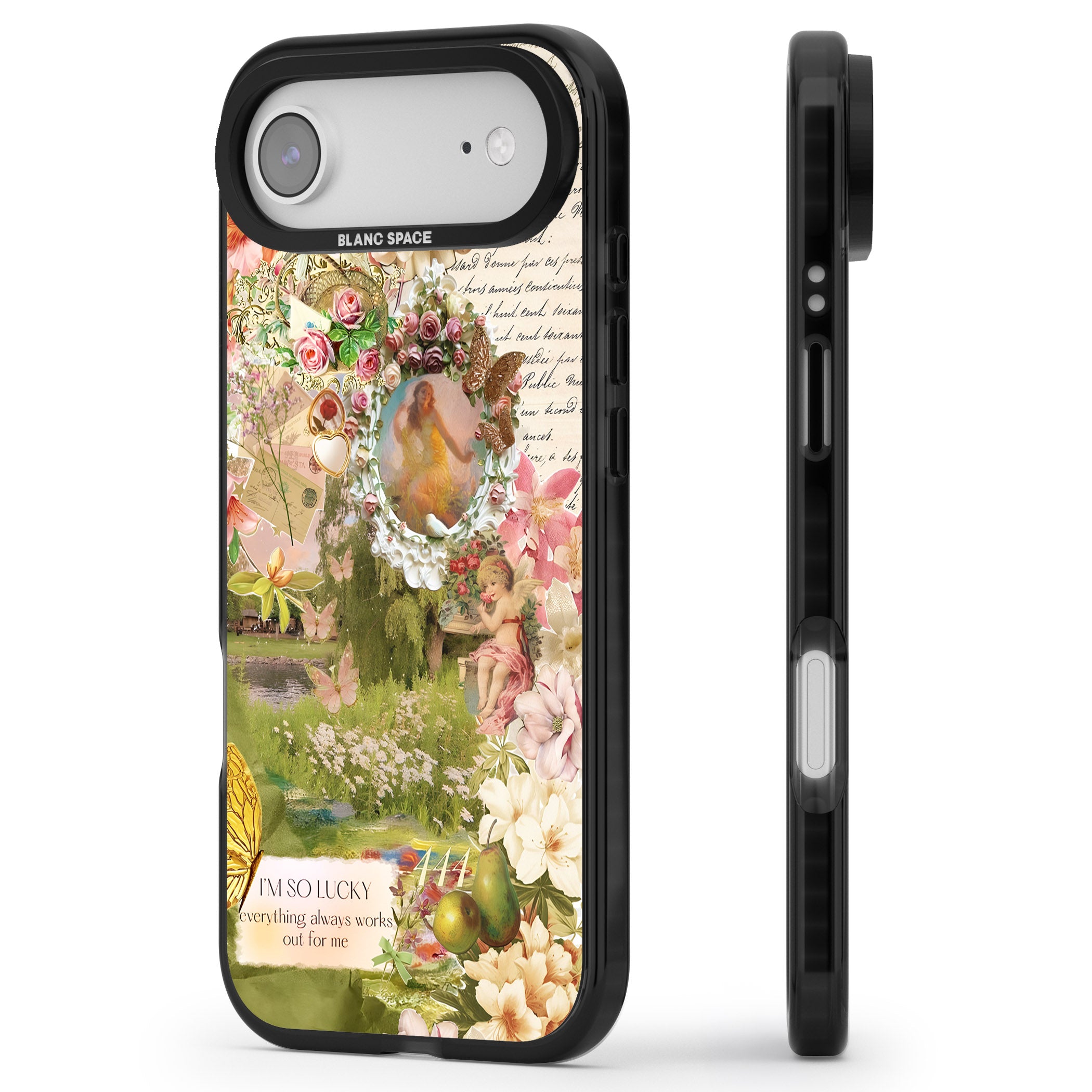 Nature in Pink iPhone 17 Air Impact Black Phone Case Side Profile