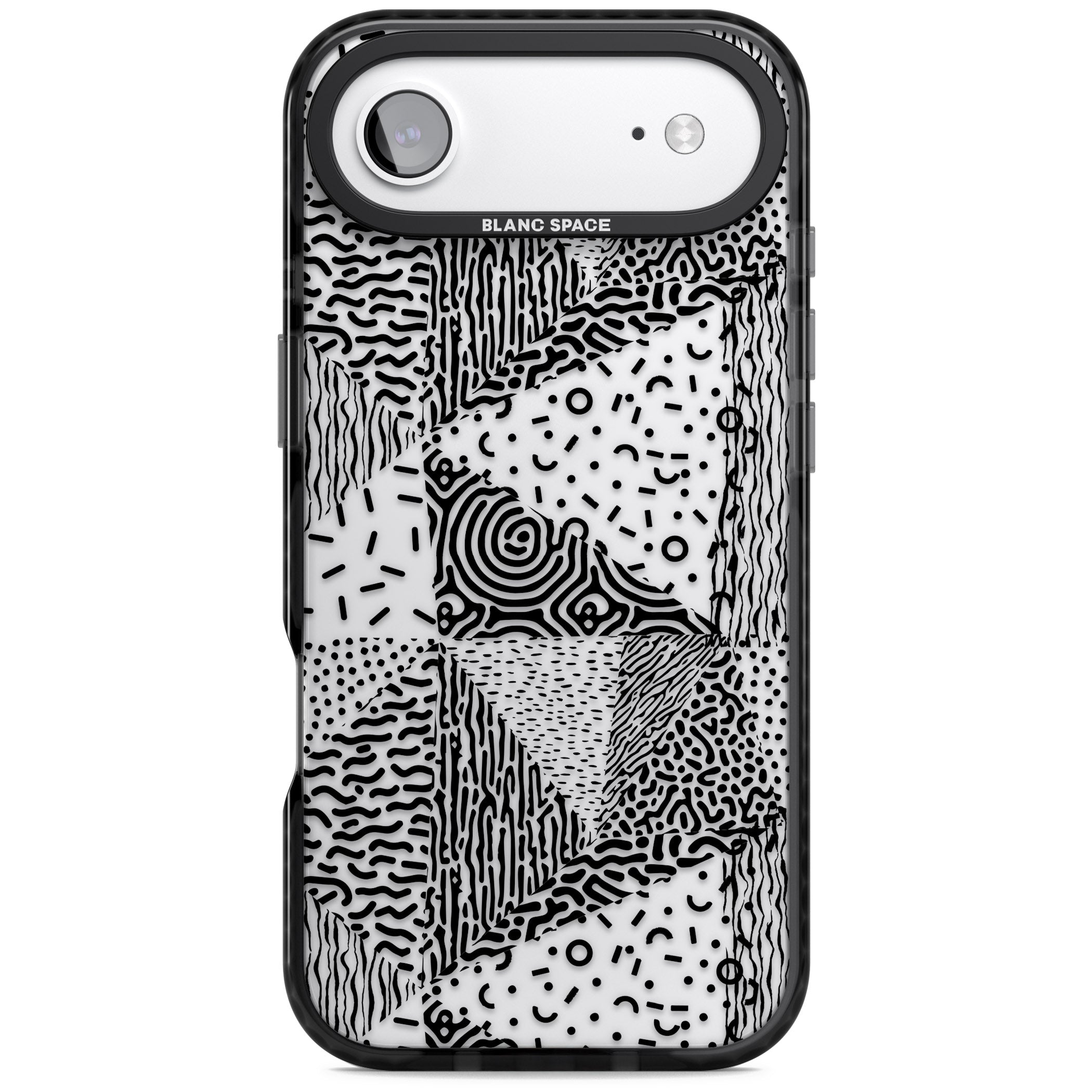 Monochrome Pattern iPhone 17 Air Impact Black Phone Case