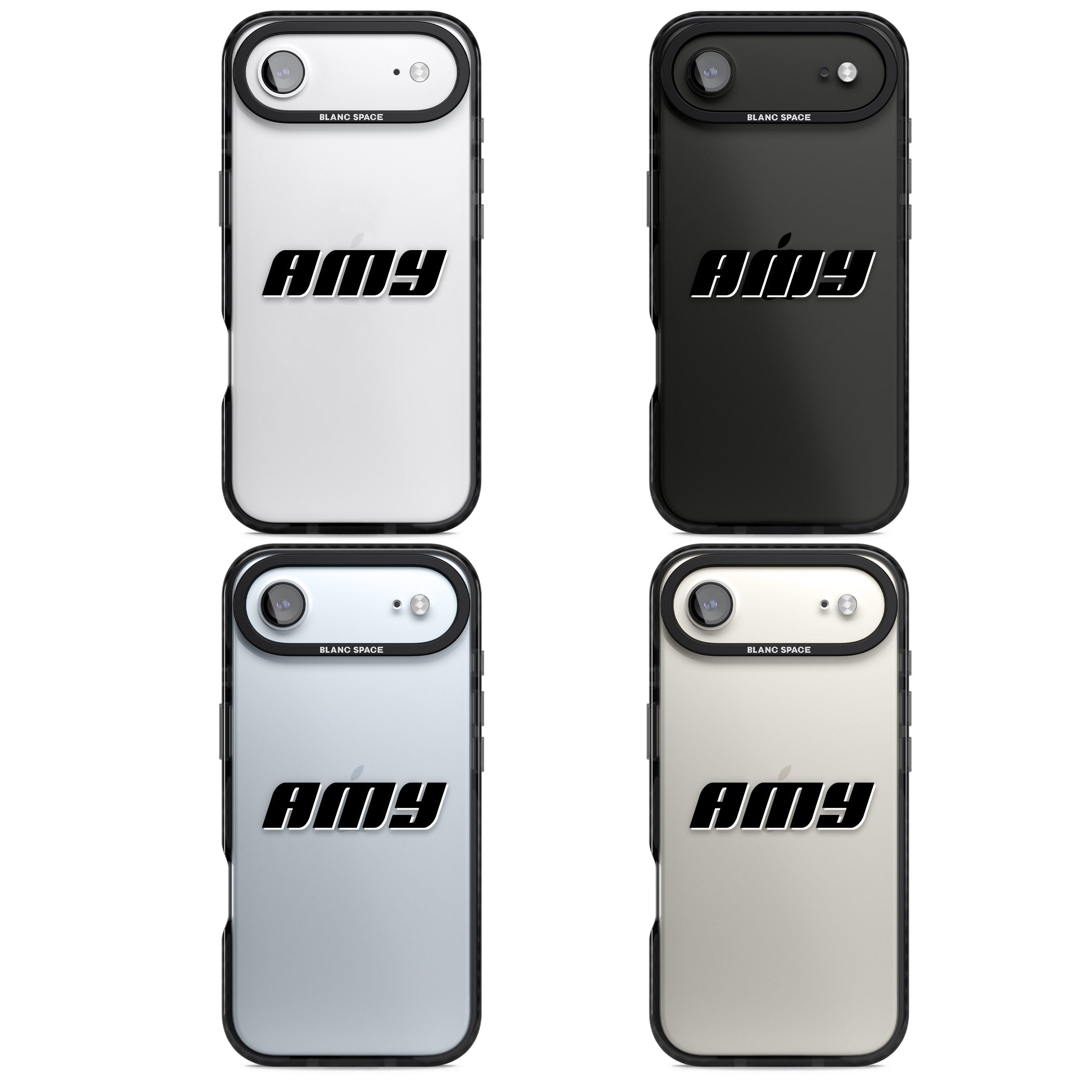 Personalised Bold Name iPhone 17 Air Impact Black Phone Case APT Impact Protection