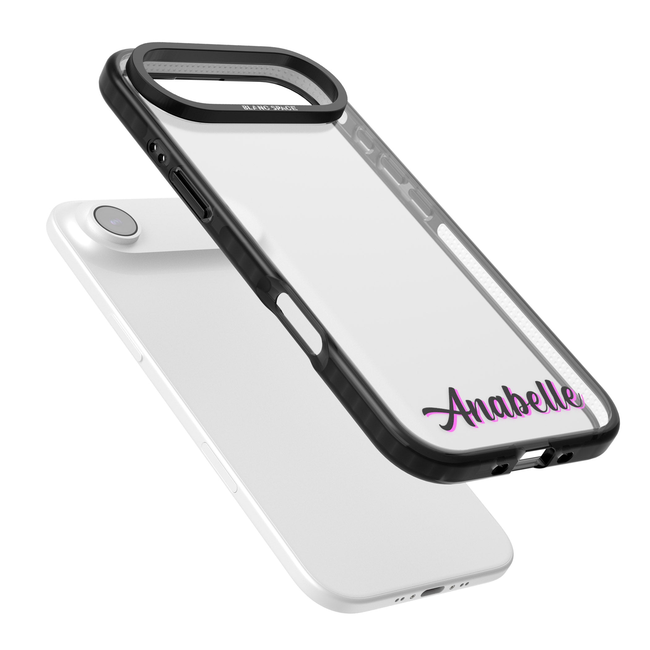Personalised Cute Bottom Name iPhone 17 Air Impact Black Phone Case Colours