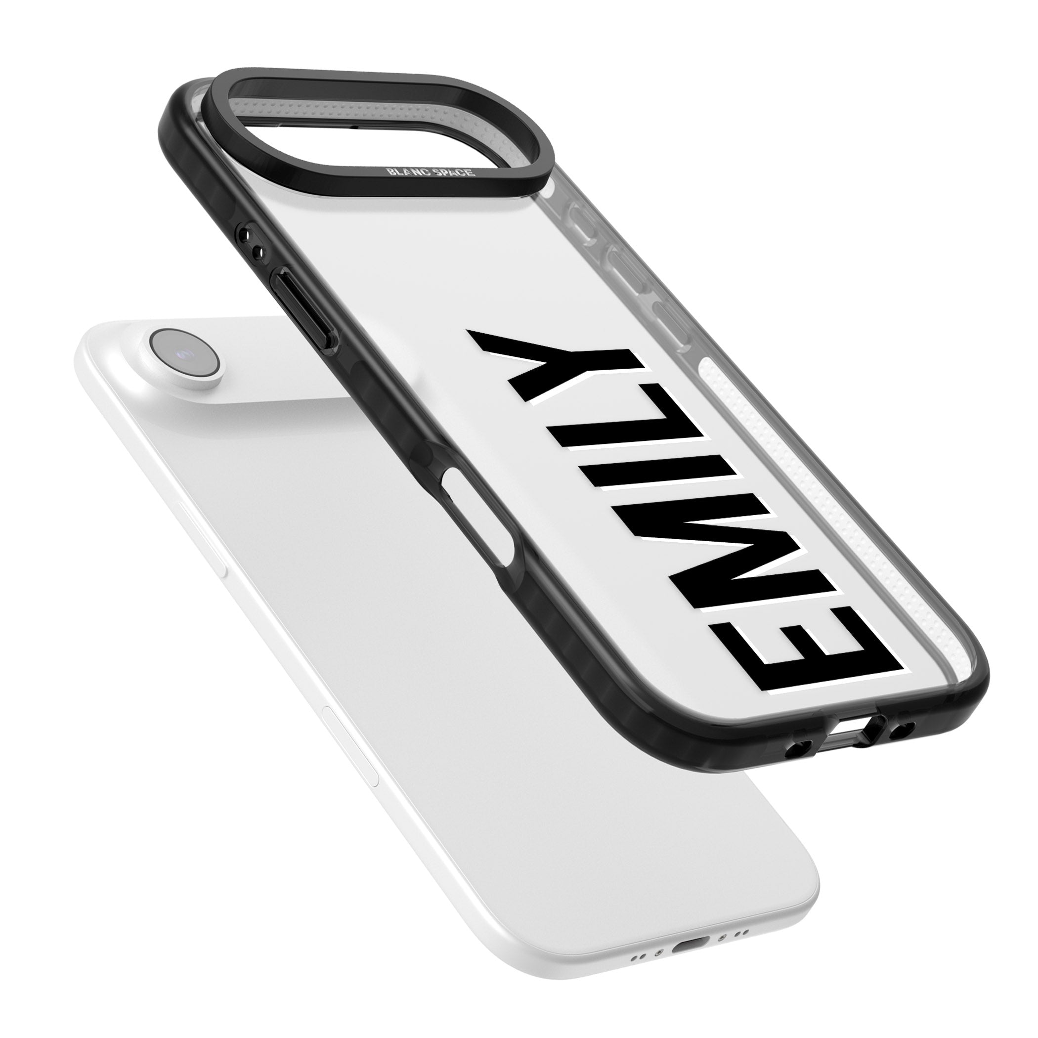 Personalised Vertical Name iPhone 17 Air Impact Black Phone Case Colours