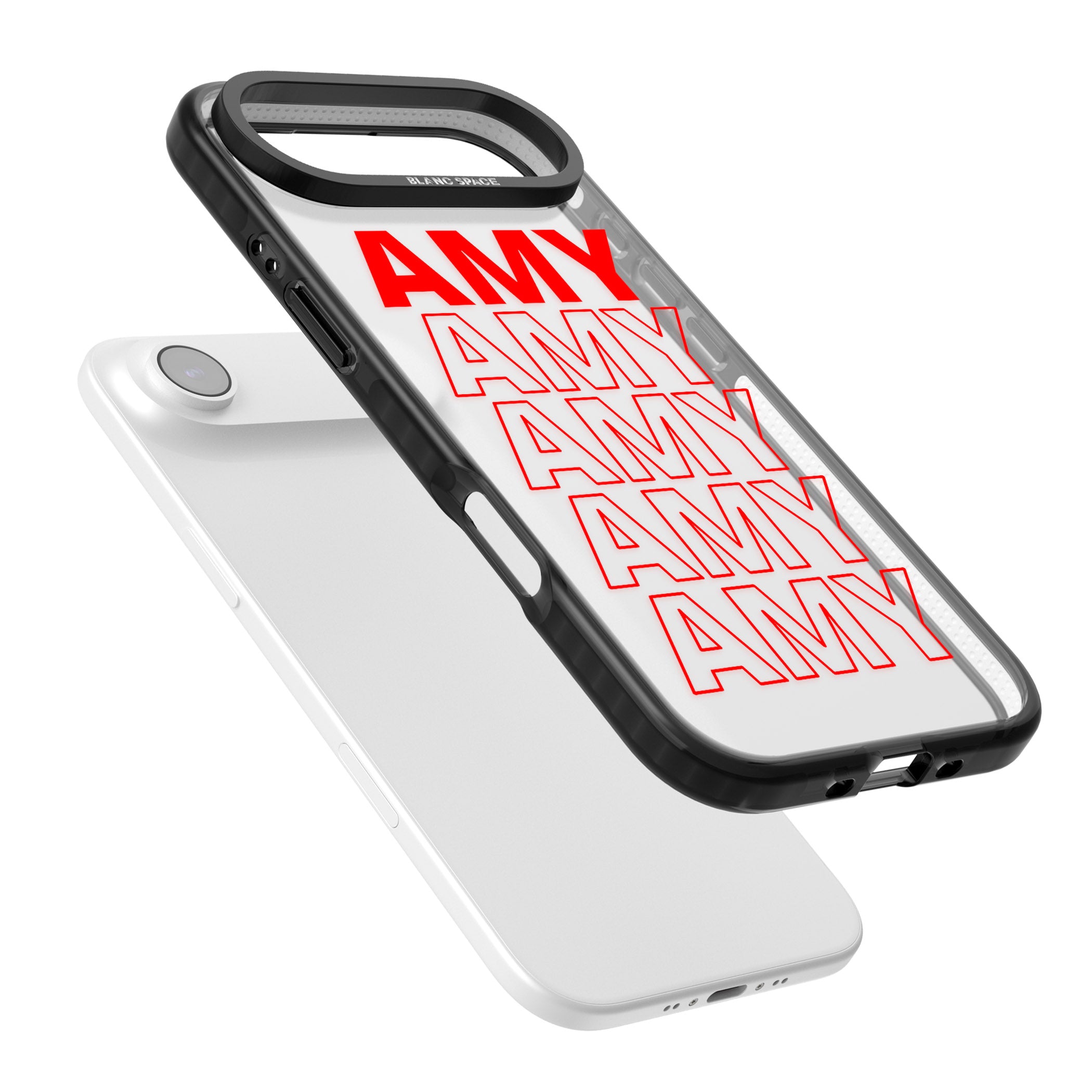 Personalised Bold Name Repeat iPhone 17 Air Impact Black Phone Case Colours