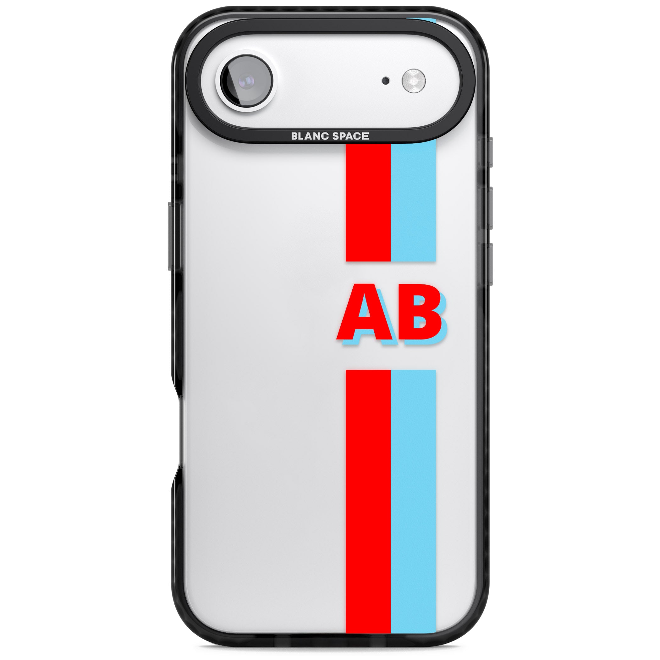 Personalised Bold Striped iPhone 17 Air Impact Black Phone Case