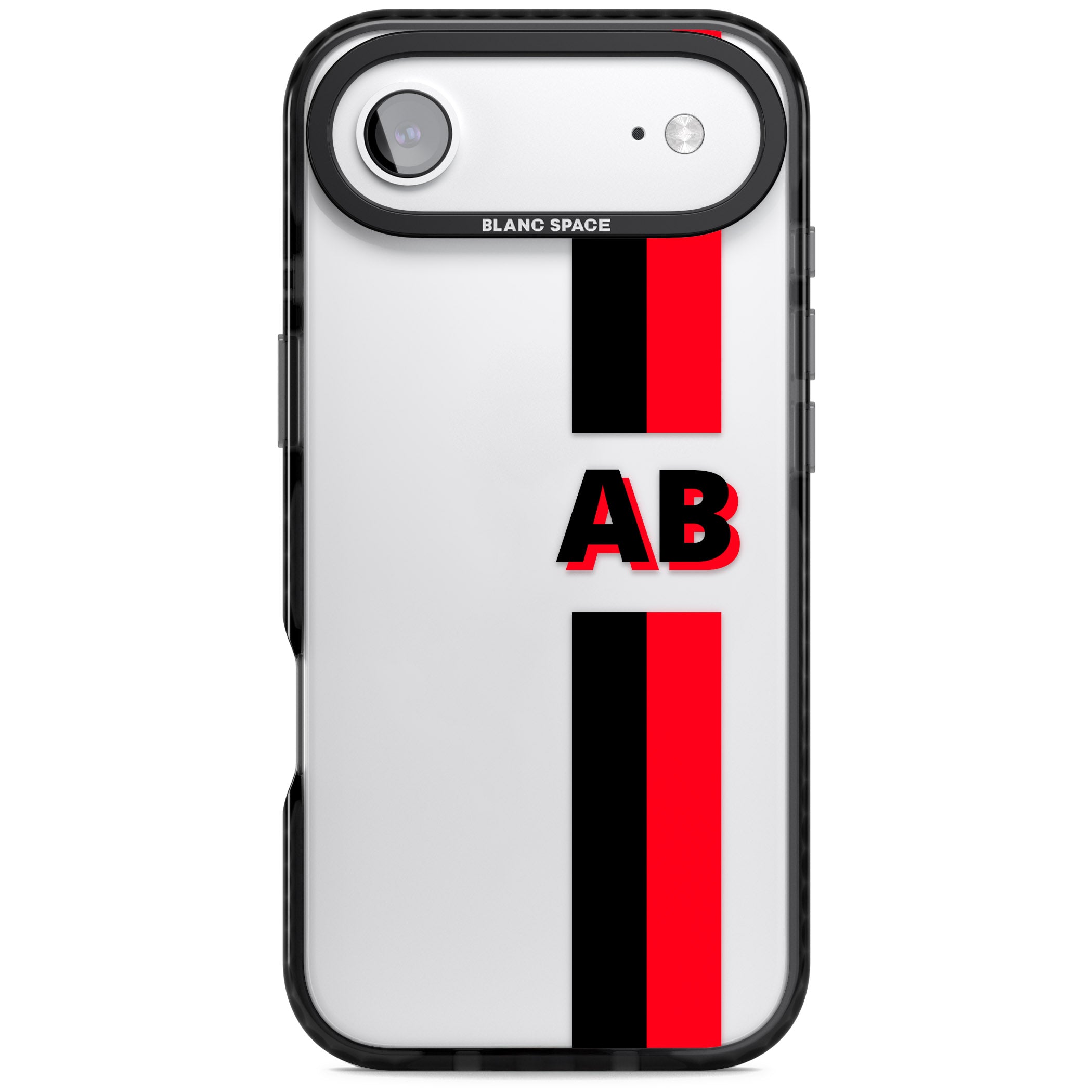 Personalised Bold Stripe iPhone 17 Air Impact Black Phone Case