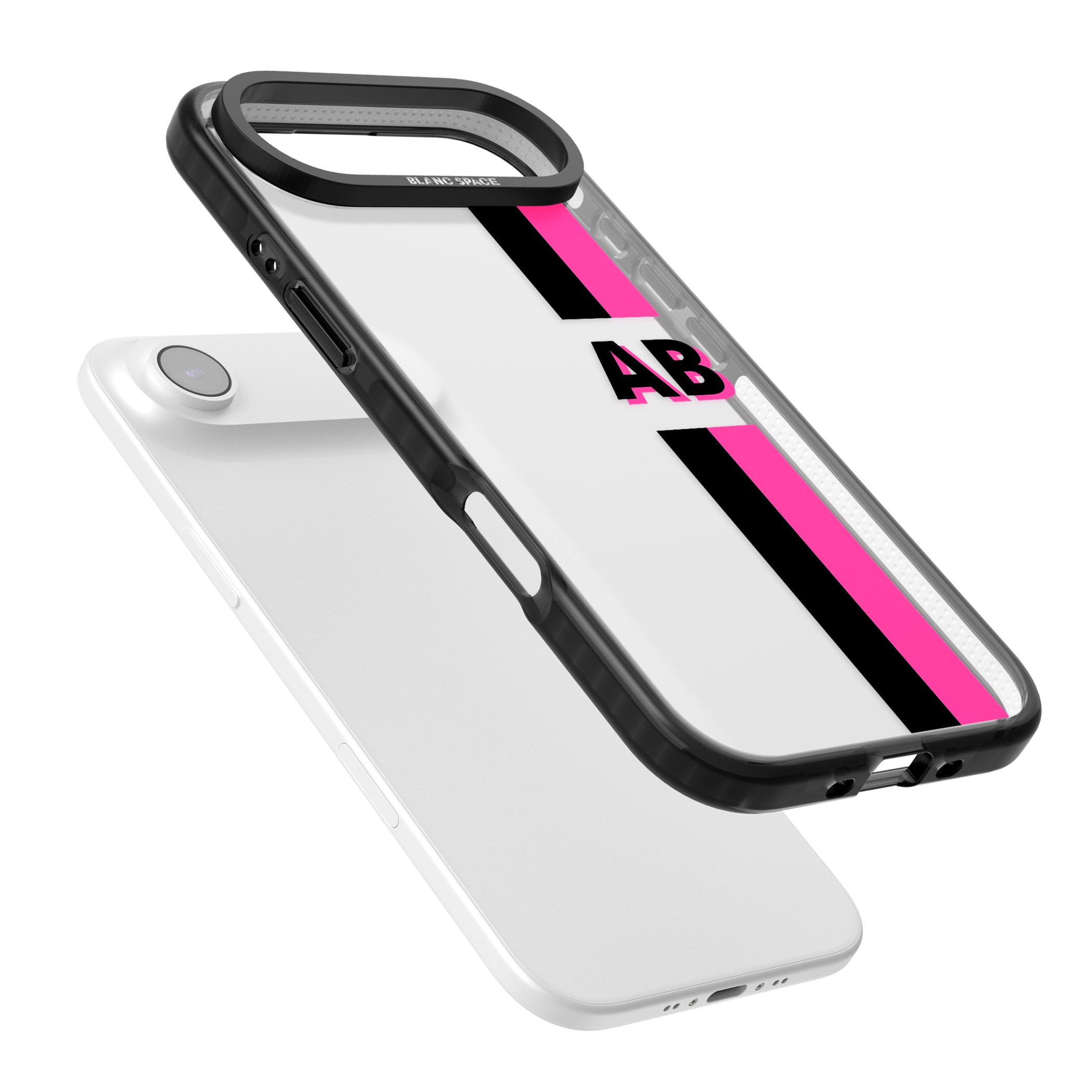 Personalised Bold Name Stripe iPhone 17 Air Impact Black Phone Case Colours