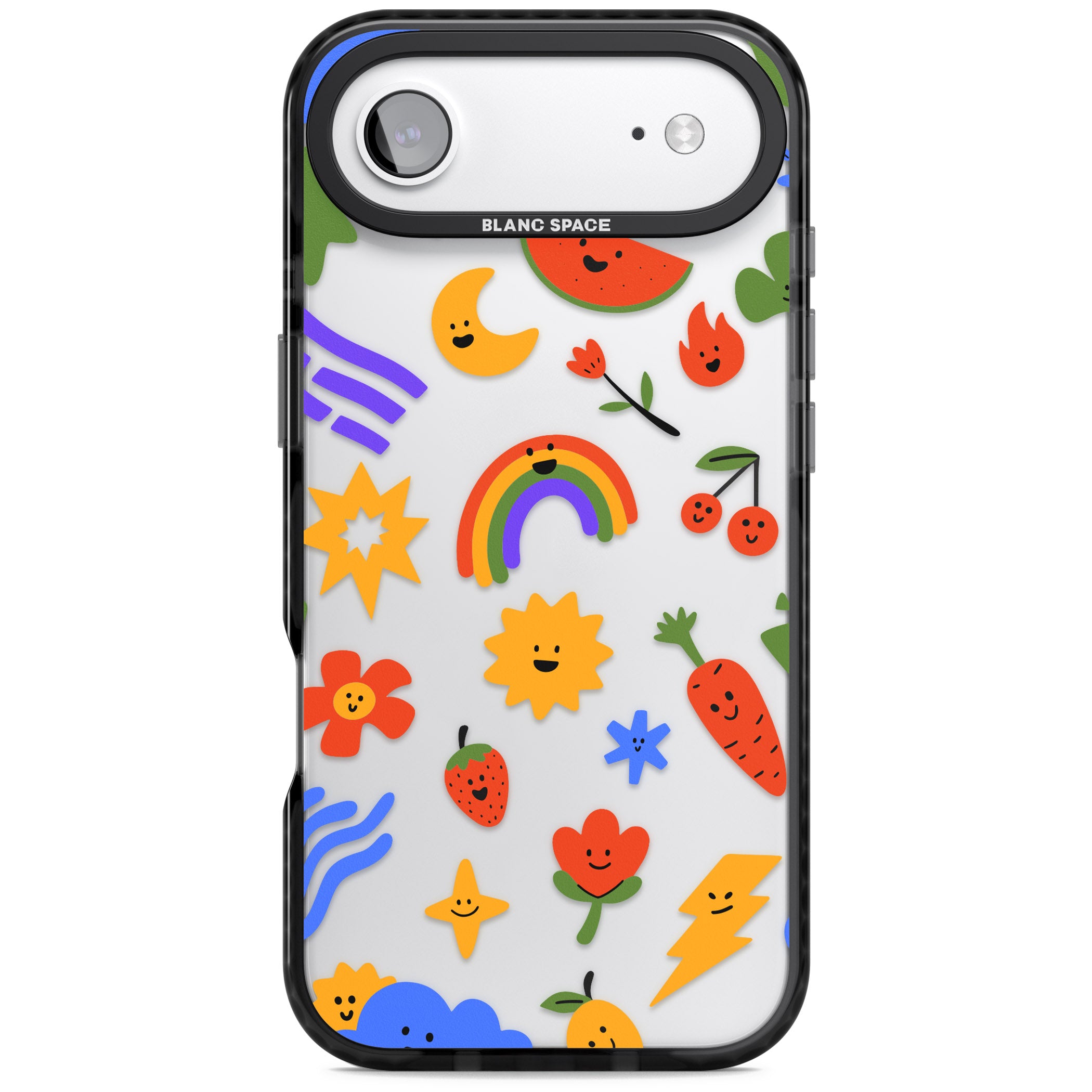 Colorful Kawaii Icons iPhone 17 Air Impact Black Phone Case