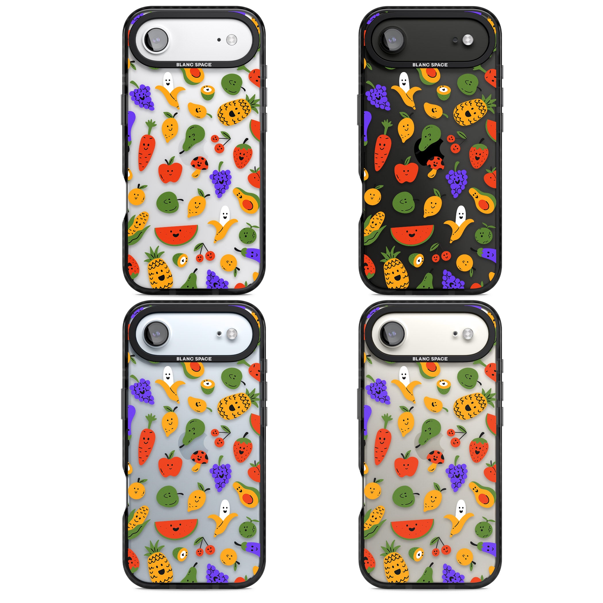 Playful Fruit Kawaii iPhone 17 Air Impact Black Phone Case APT Impact Protection