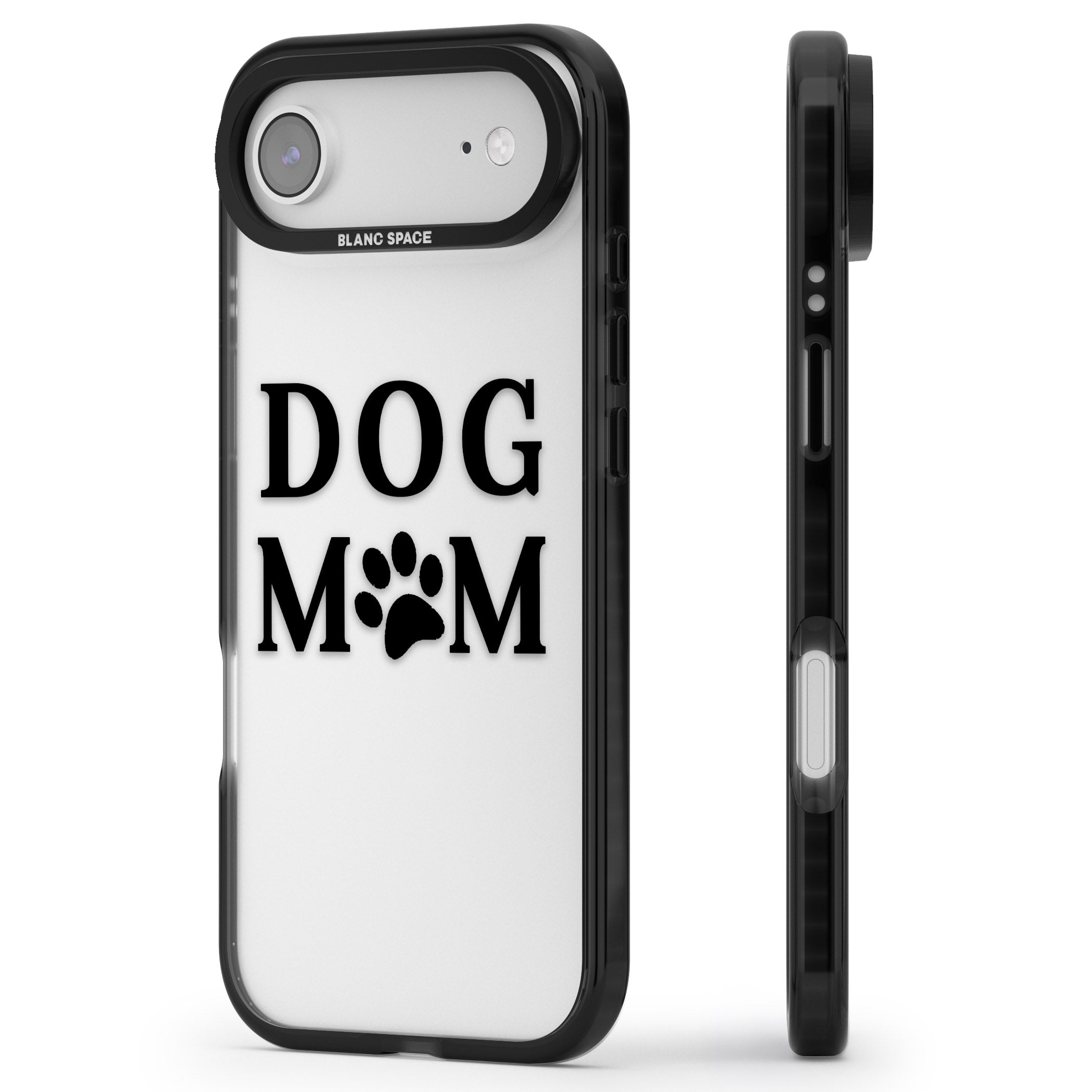 Dog Mom iPhone 17 Air Impact Black Phone Case Side Profile