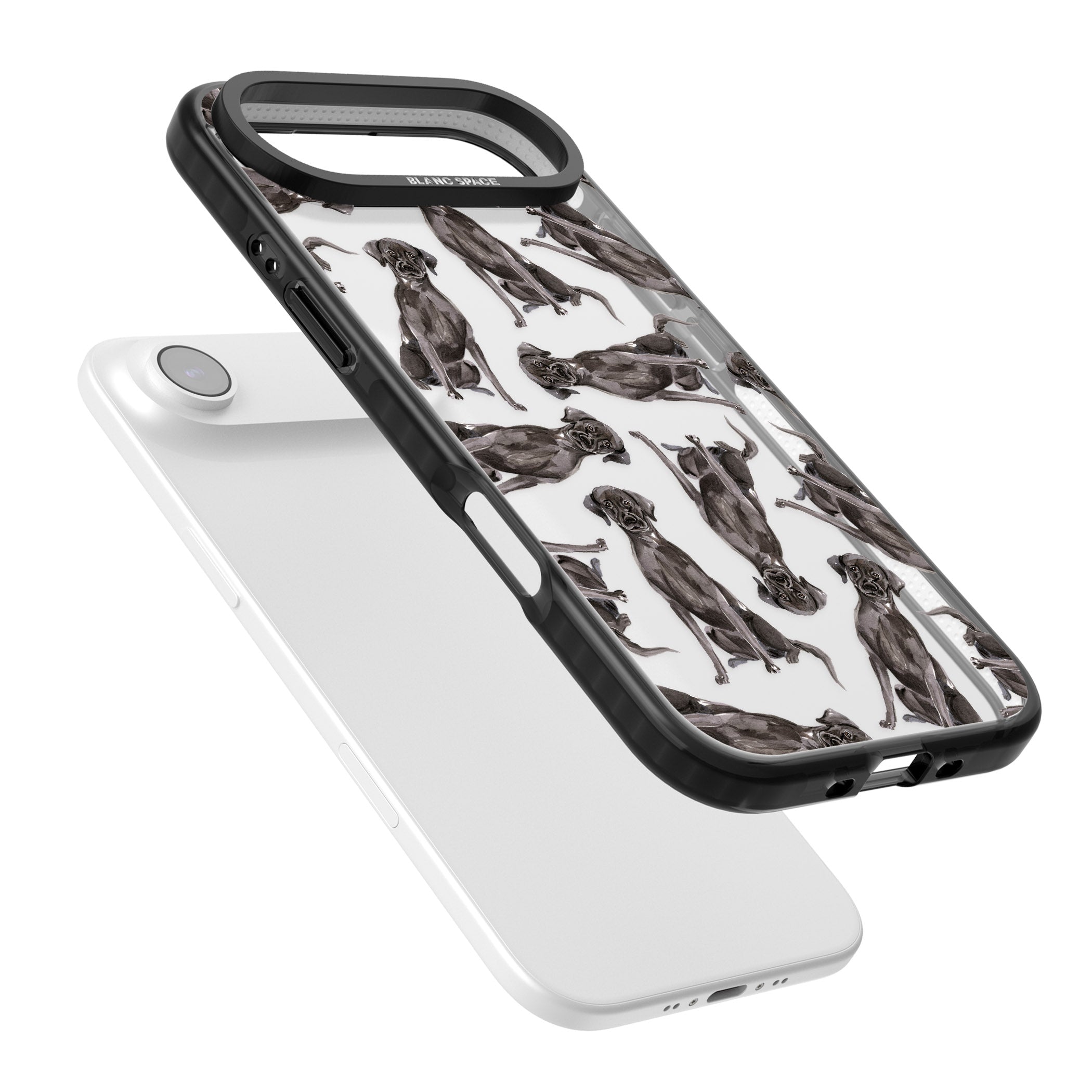 Black Labrador Watercolor Pattern iPhone 17 Air Impact Black Phone Case Colours