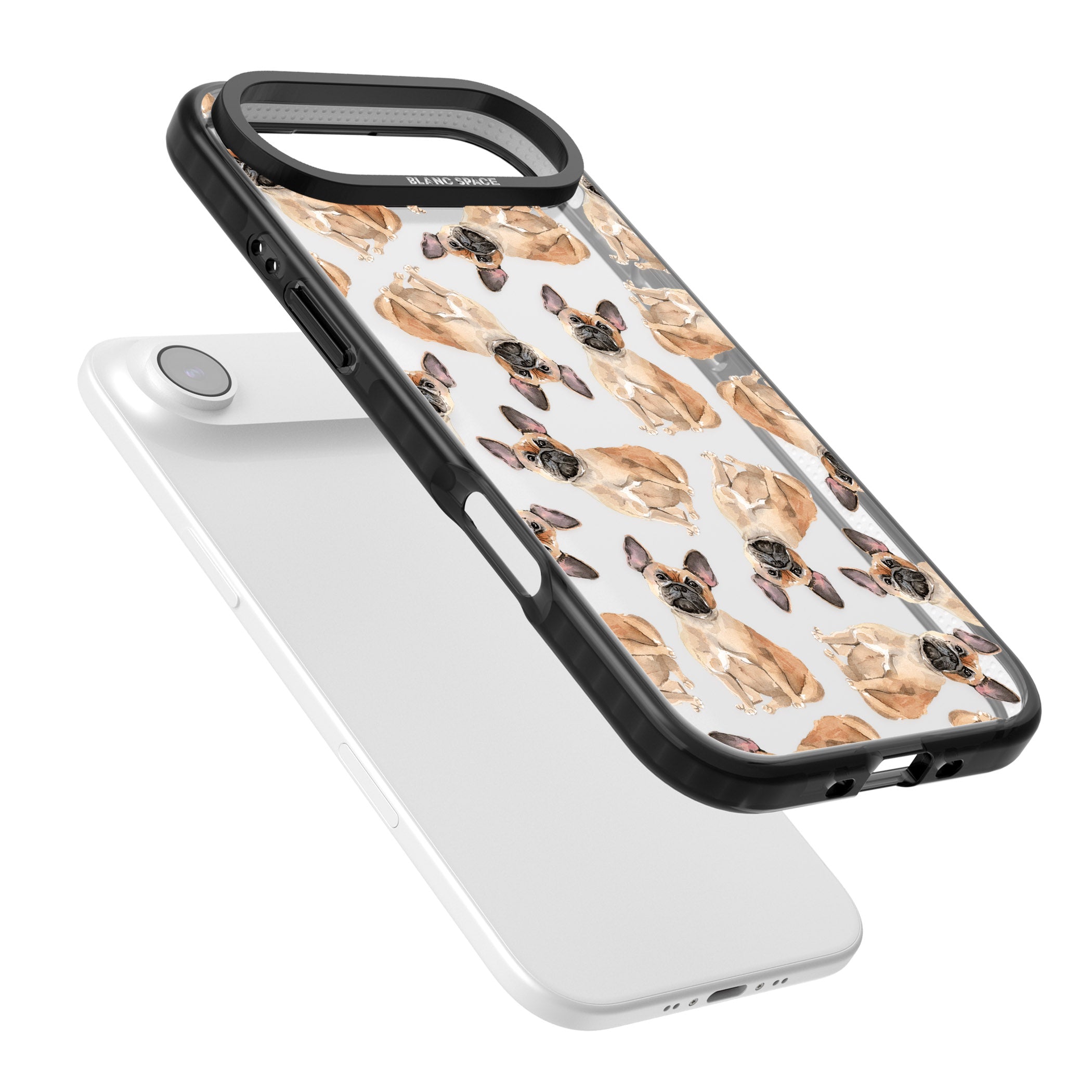 French Bulldog Watercolour Pattern iPhone 17 Air Impact Black Phone Case Colours