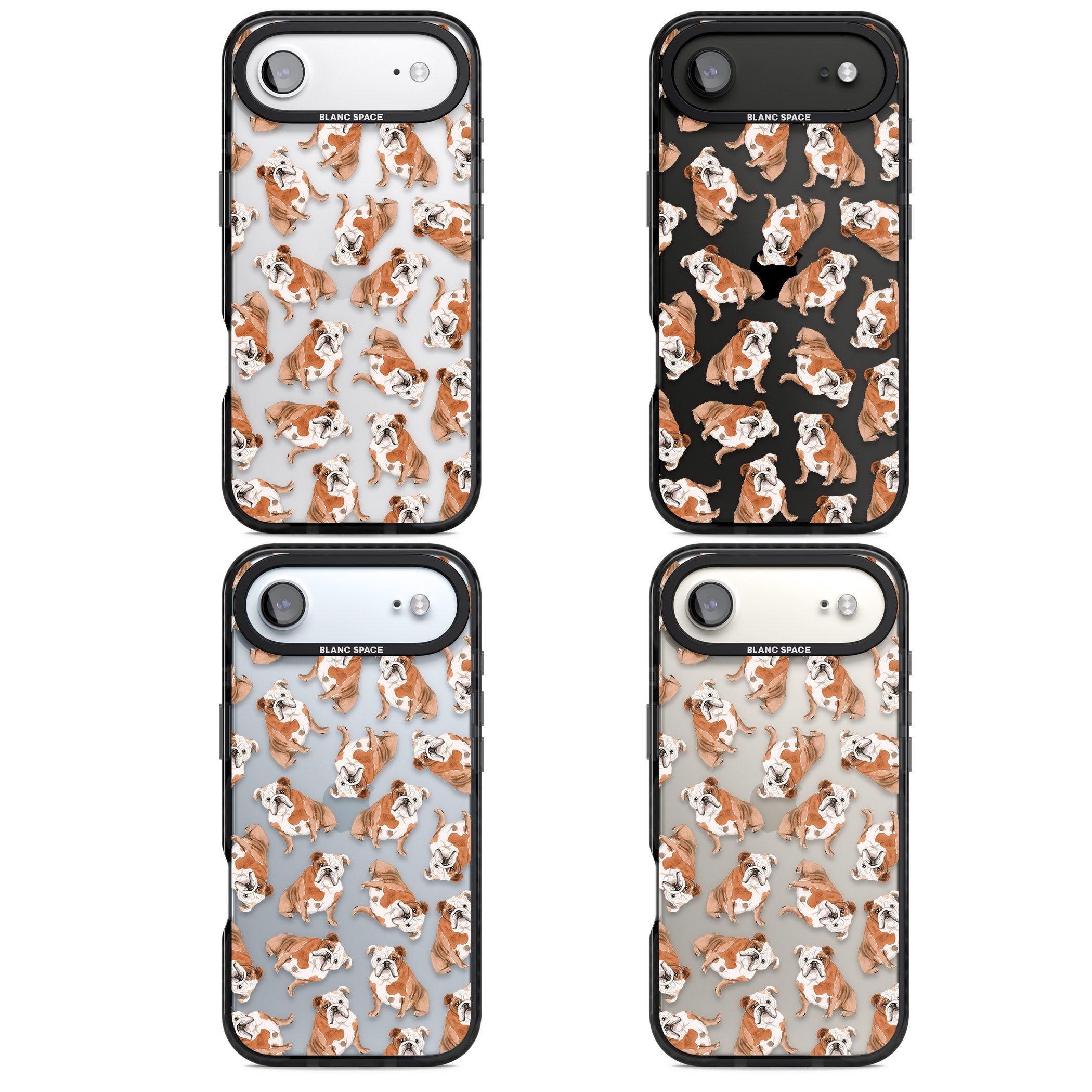 English Bulldog Watercolour Dog Pattern iPhone 17 Air Impact Black Phone Case APT Impact Protection