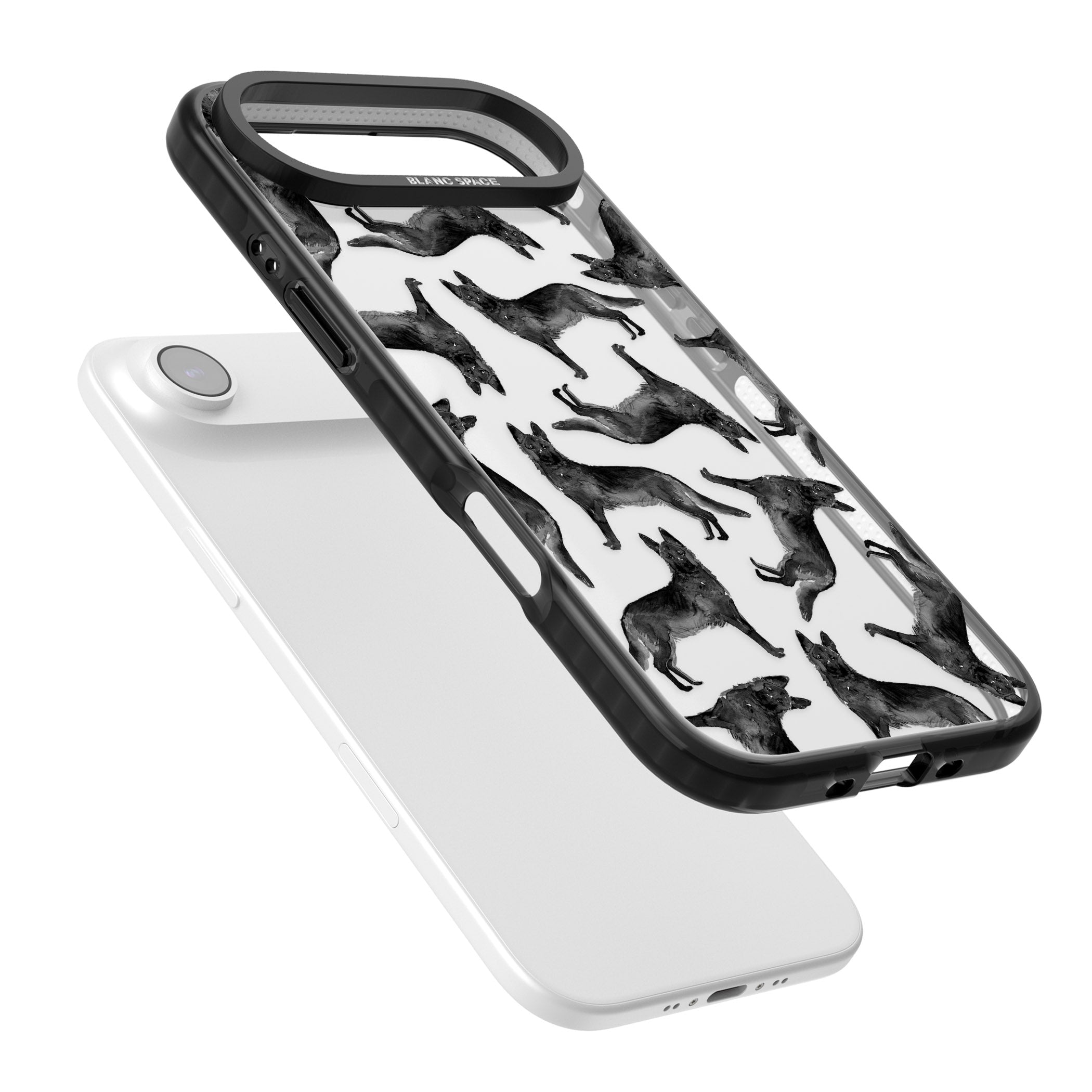 German Shepherd Pattern Black iPhone 17 Air Impact Black Phone Case Colours
