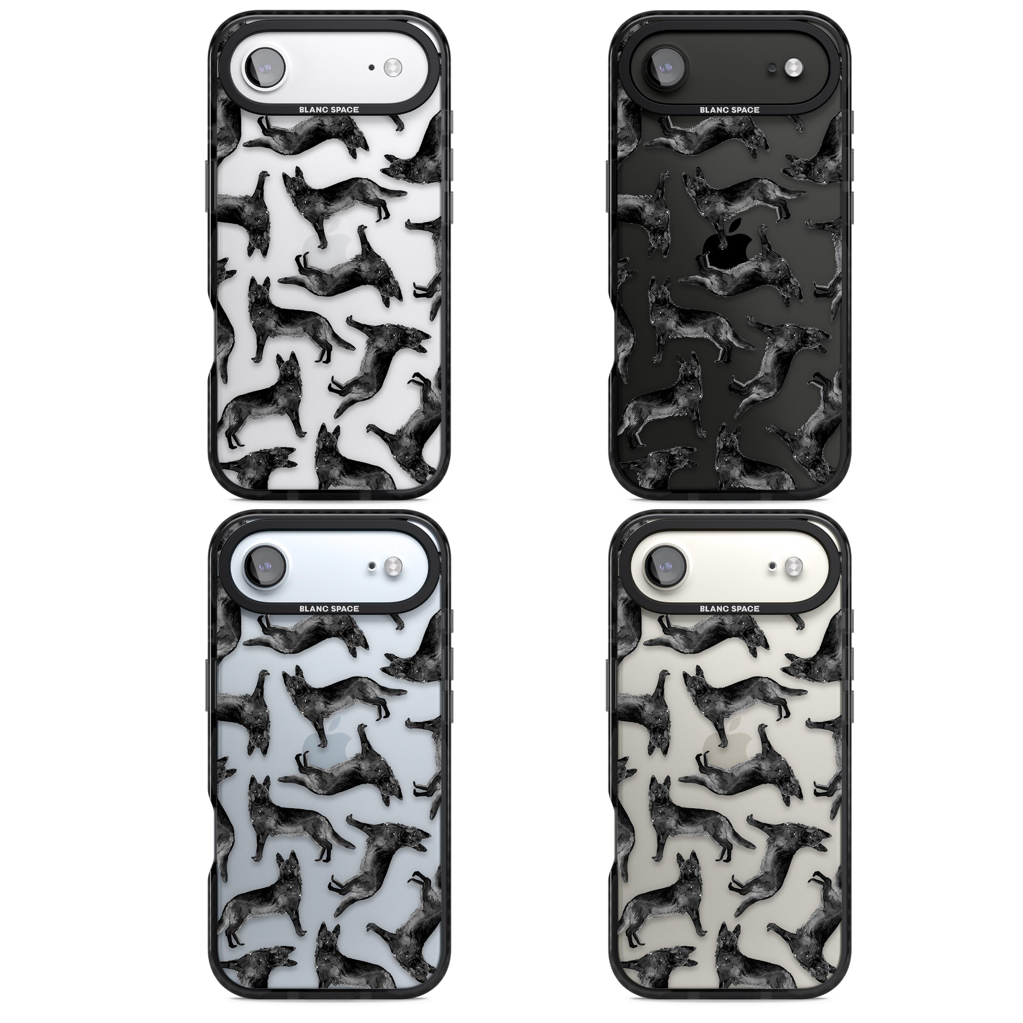 German Shepherd Pattern Black iPhone 17 Air Impact Black Phone Case APT Impact Protection
