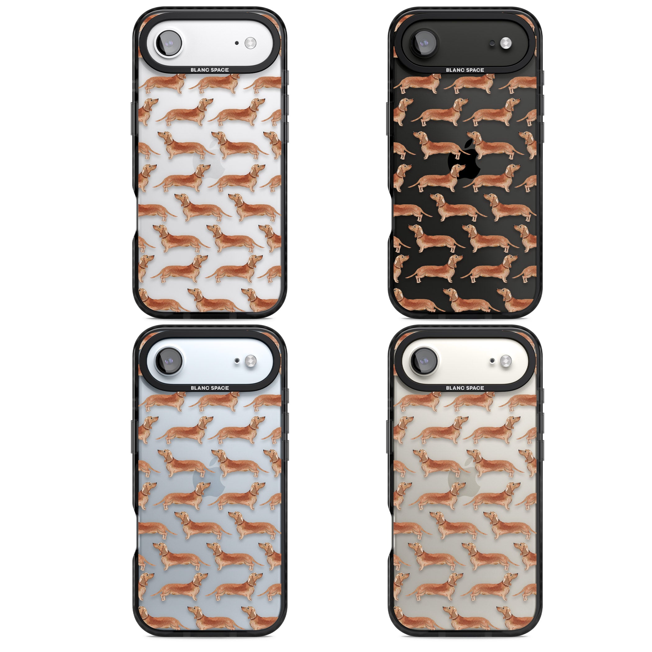 Dachshund Watercolor Dog Pattern iPhone 17 Air Impact Black Phone Case APT Impact Protection
