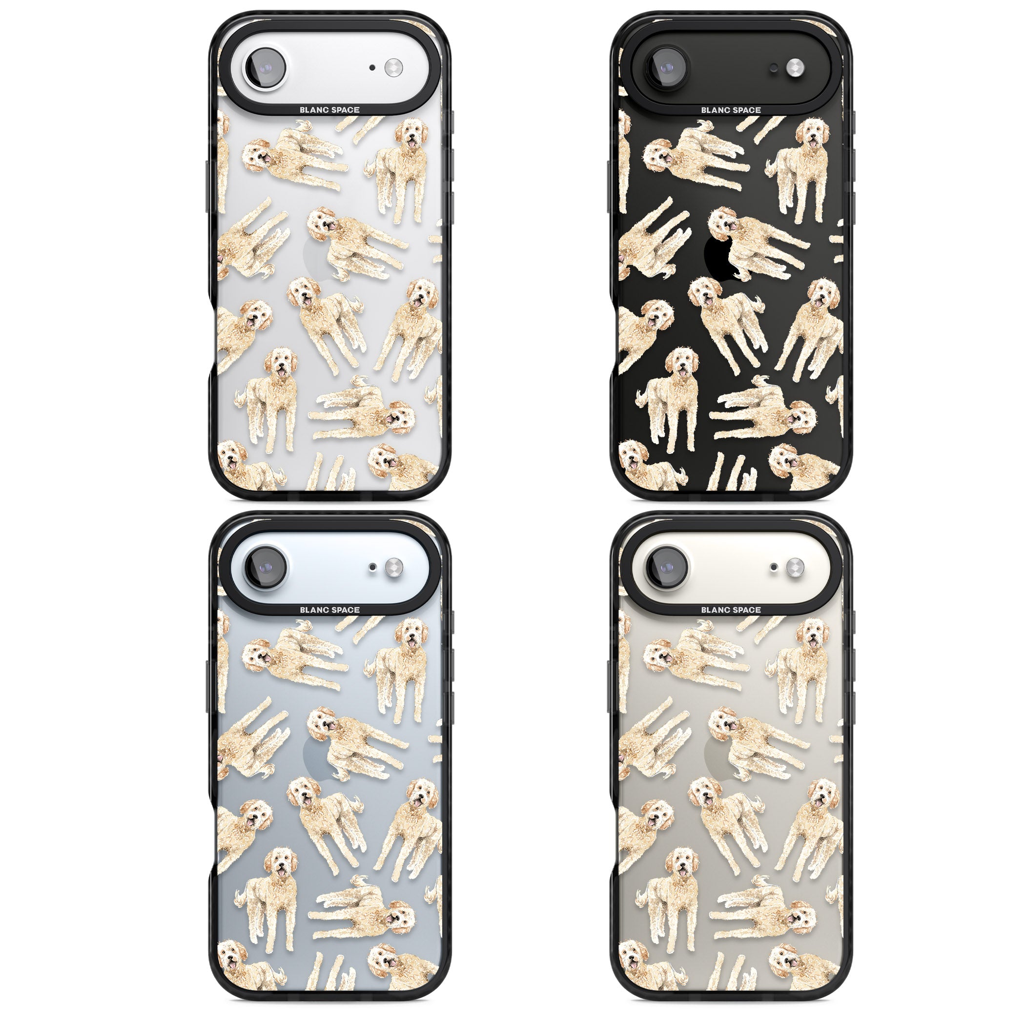 Goldendoodle Watercolour Dog Pattern iPhone 17 Air Impact Black Phone Case APT Impact Protection