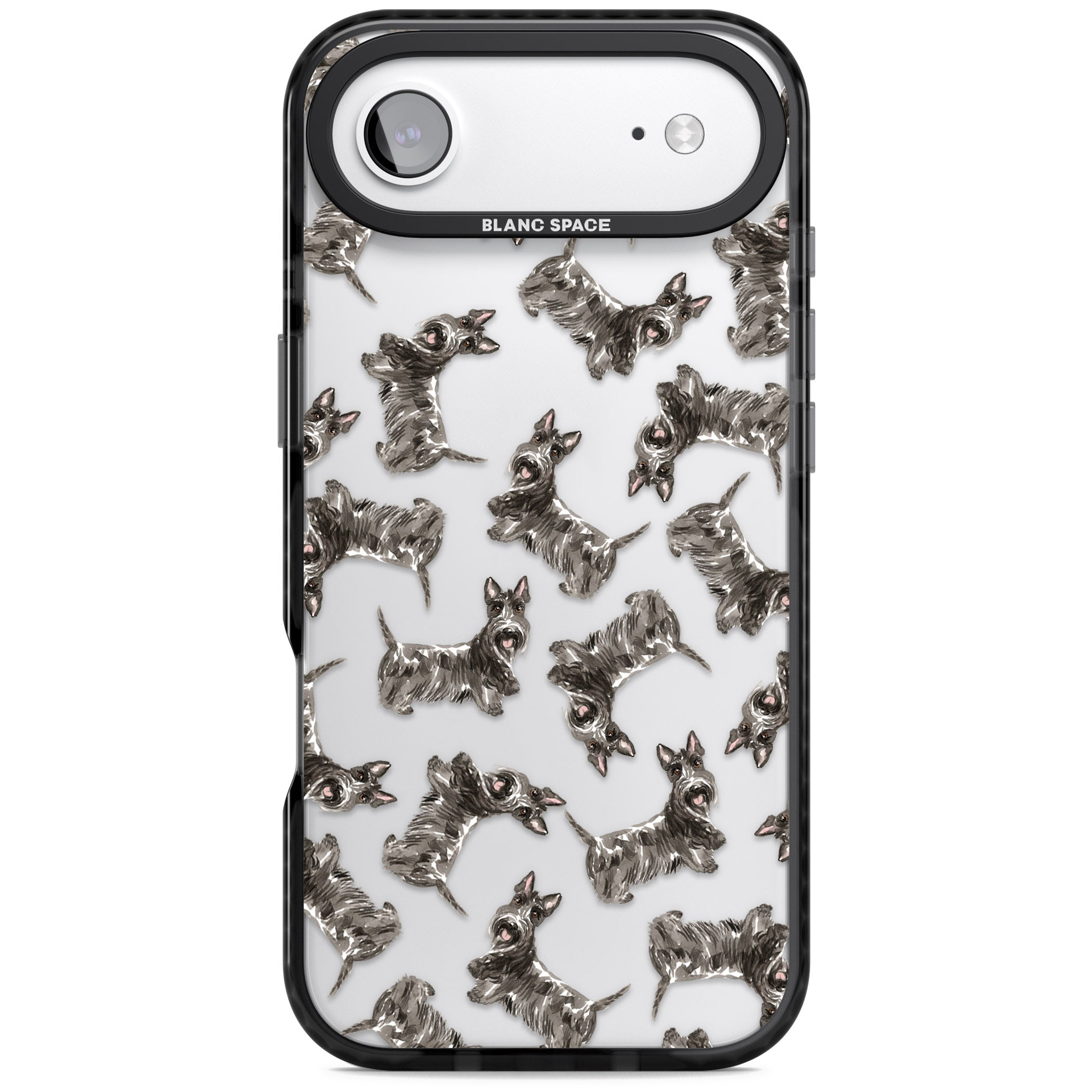 Scottish Terrier Pattern iPhone 17 Air Impact Black Phone Case