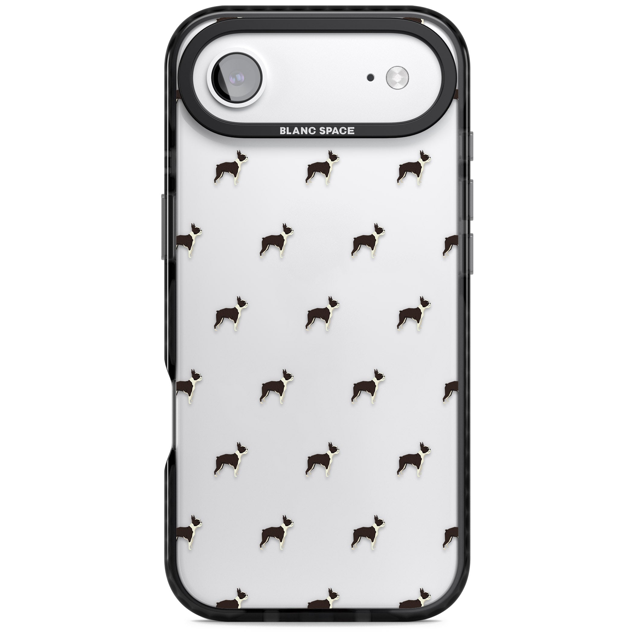 Boston Terrier Pattern iPhone 17 Air Impact Black Phone Case