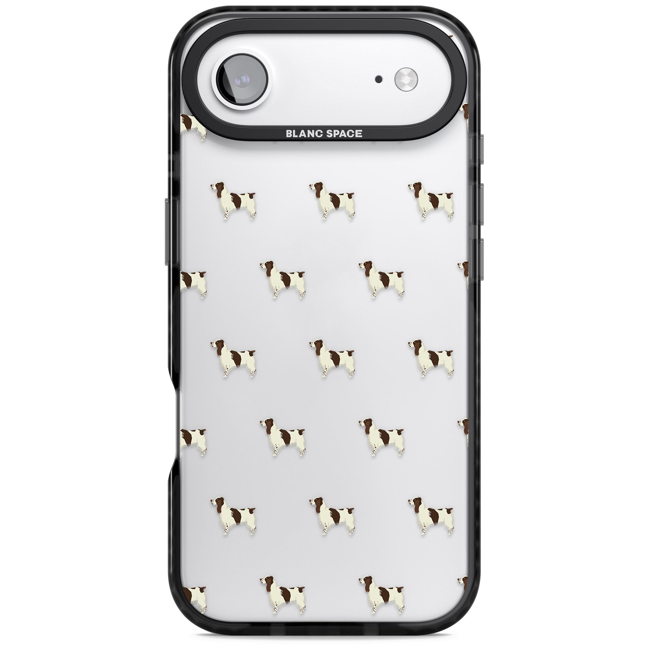 Spaniel Pattern iPhone 17 Air Impact Black Phone Case