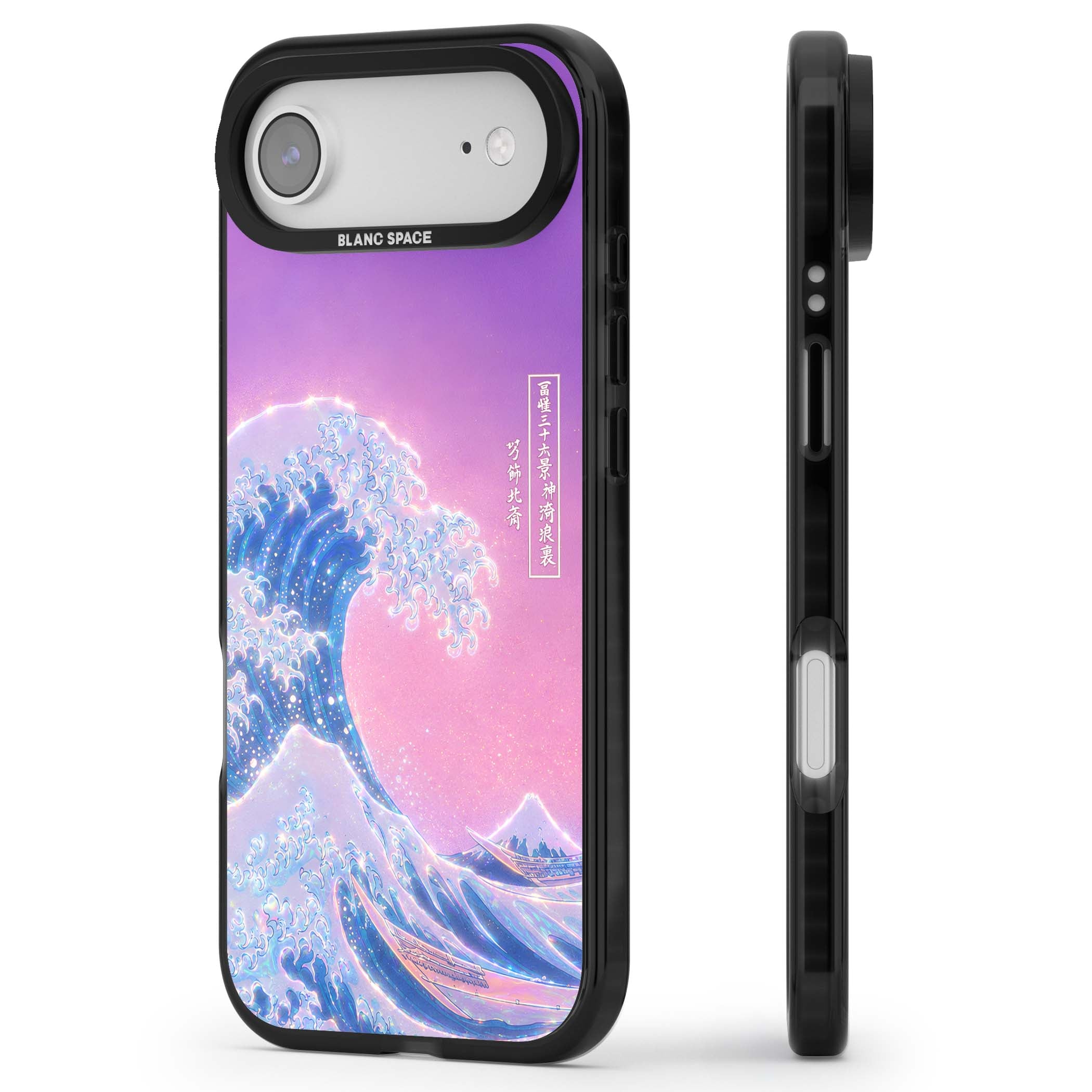 The Great Opal Wave Japanese iPhone case featuring Hokusai's great wave in iridescent pastels with lilac sky and Mou | Clear Impact case for iPhone Air
