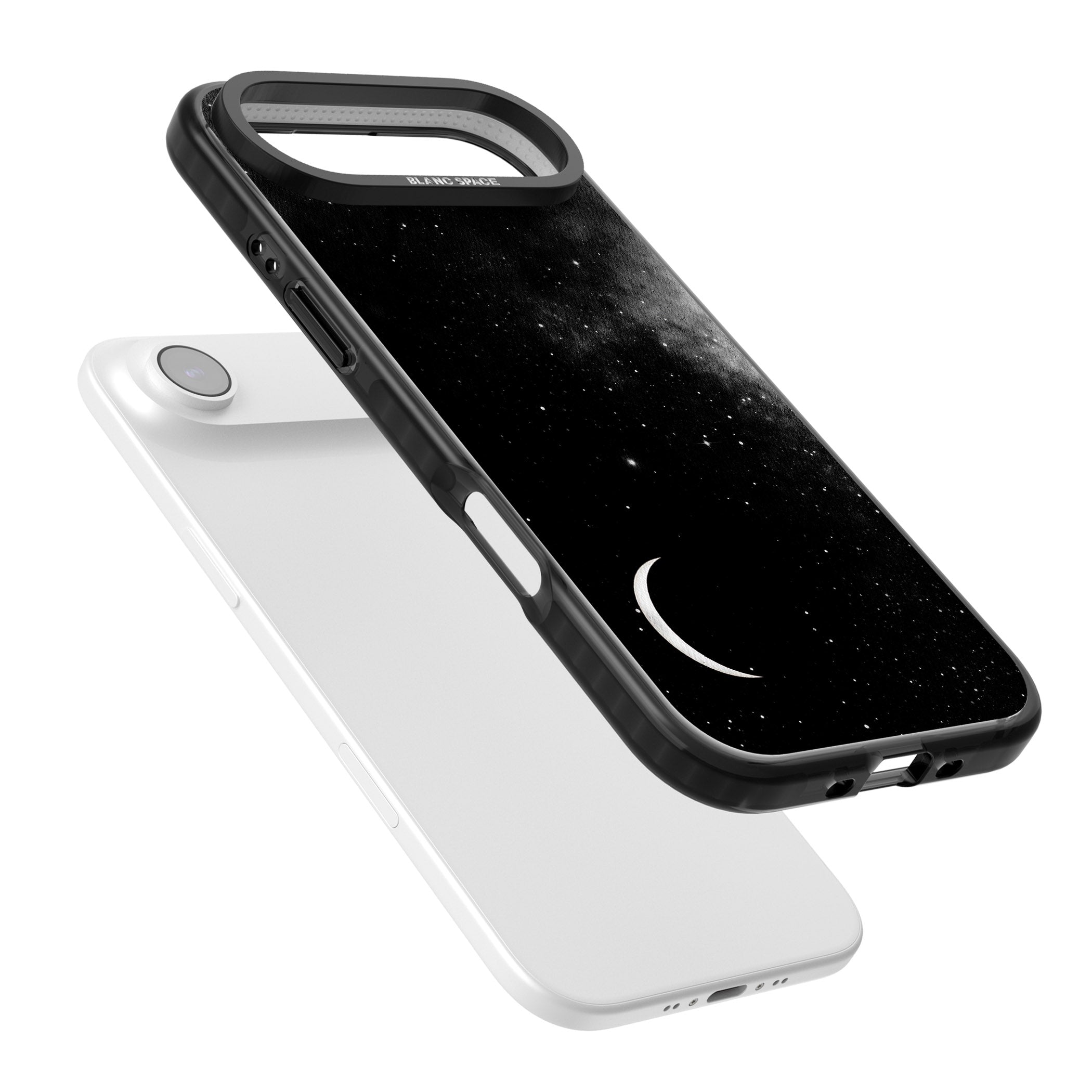 Night Sky Galaxies: Crescent Moon iPhone 17 Air Impact Black Phone Case Colours
