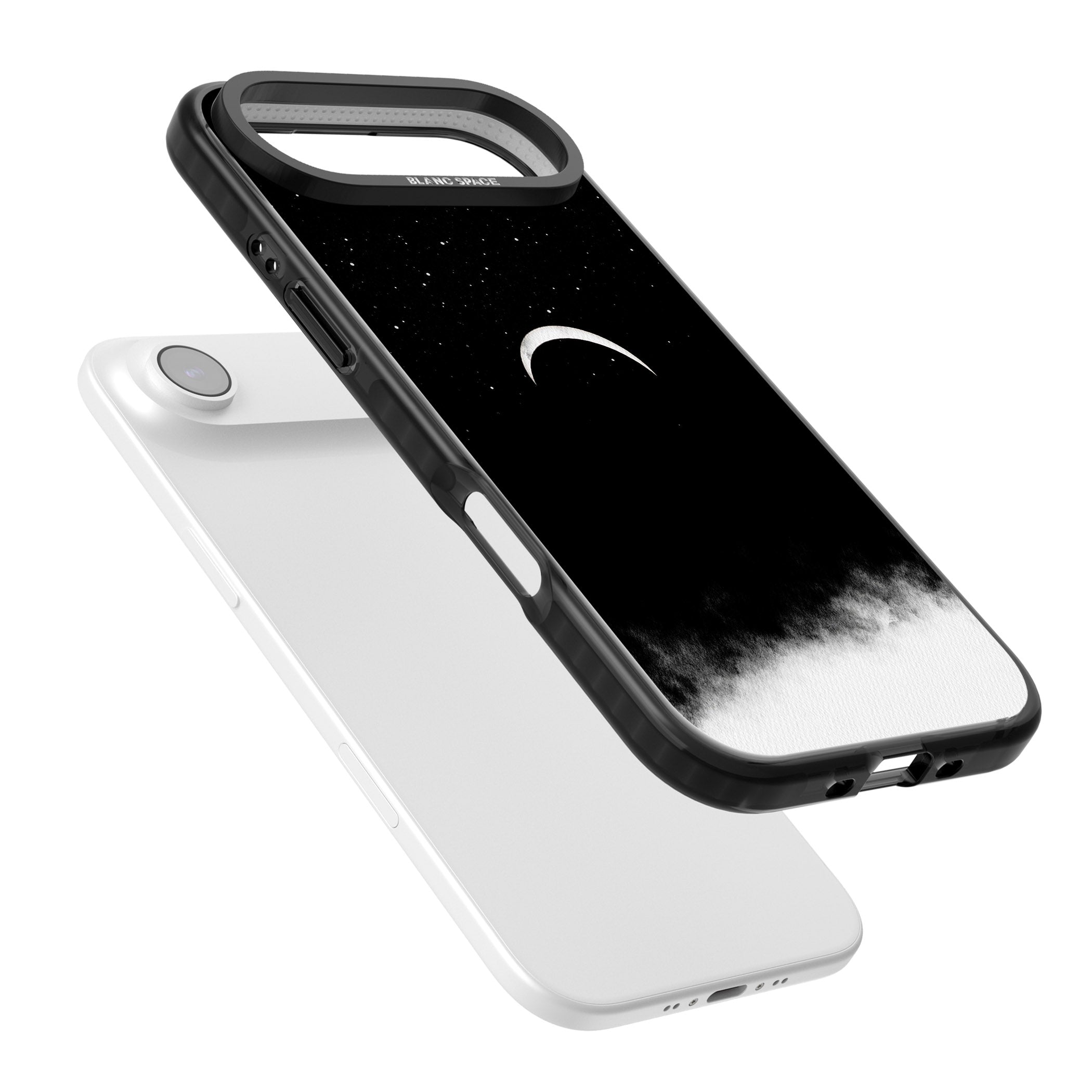 Crescent Moon Night Sky iPhone 17 Air Impact Black Phone Case Colours