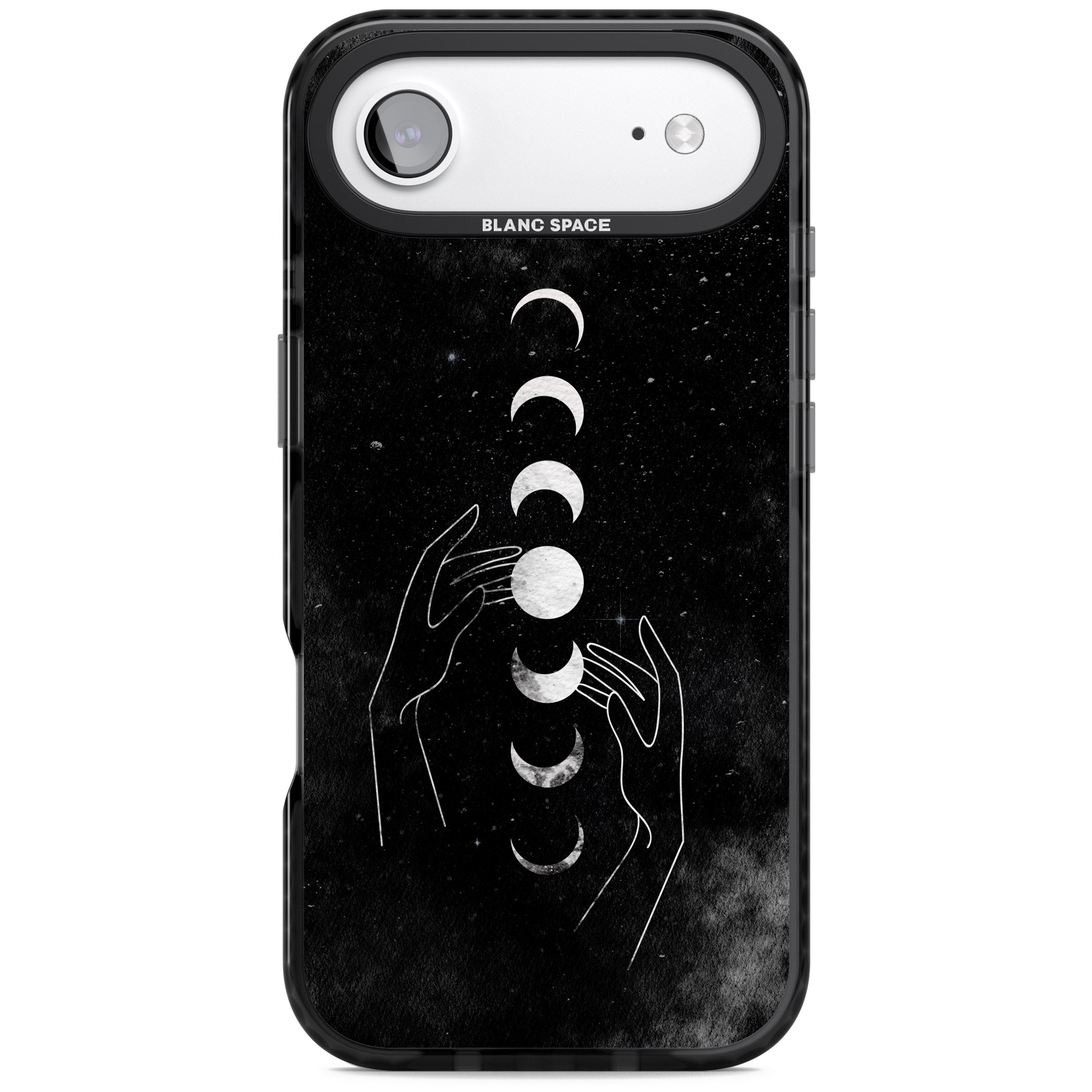 Moon Phases Hands iPhone 17 Air Impact Black Phone Case