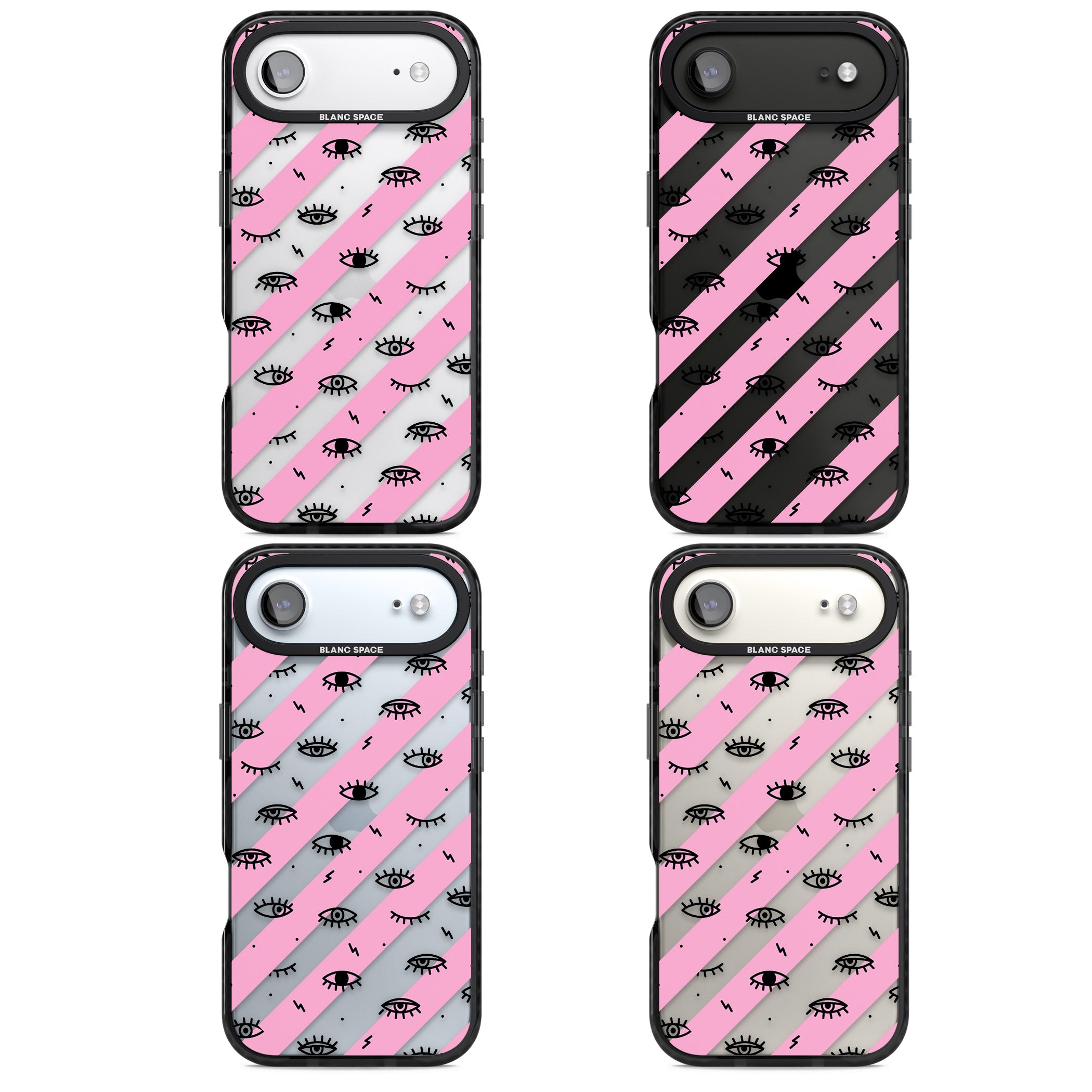 Pink Stripe Eyes iPhone 17 Air Impact Black Phone Case APT Impact Protection