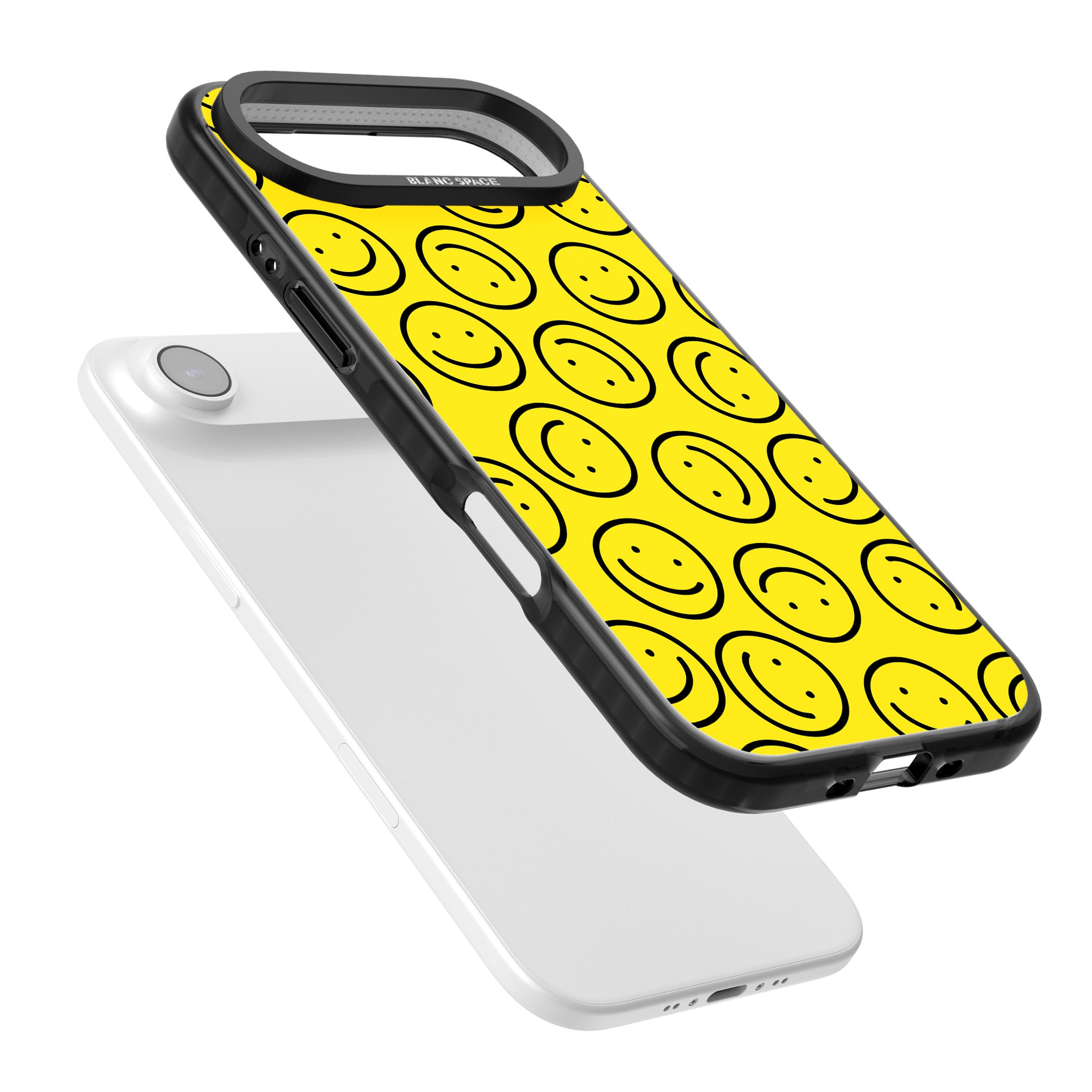 Happy Face Pattern iPhone 17 Air Impact Black Phone Case Colours