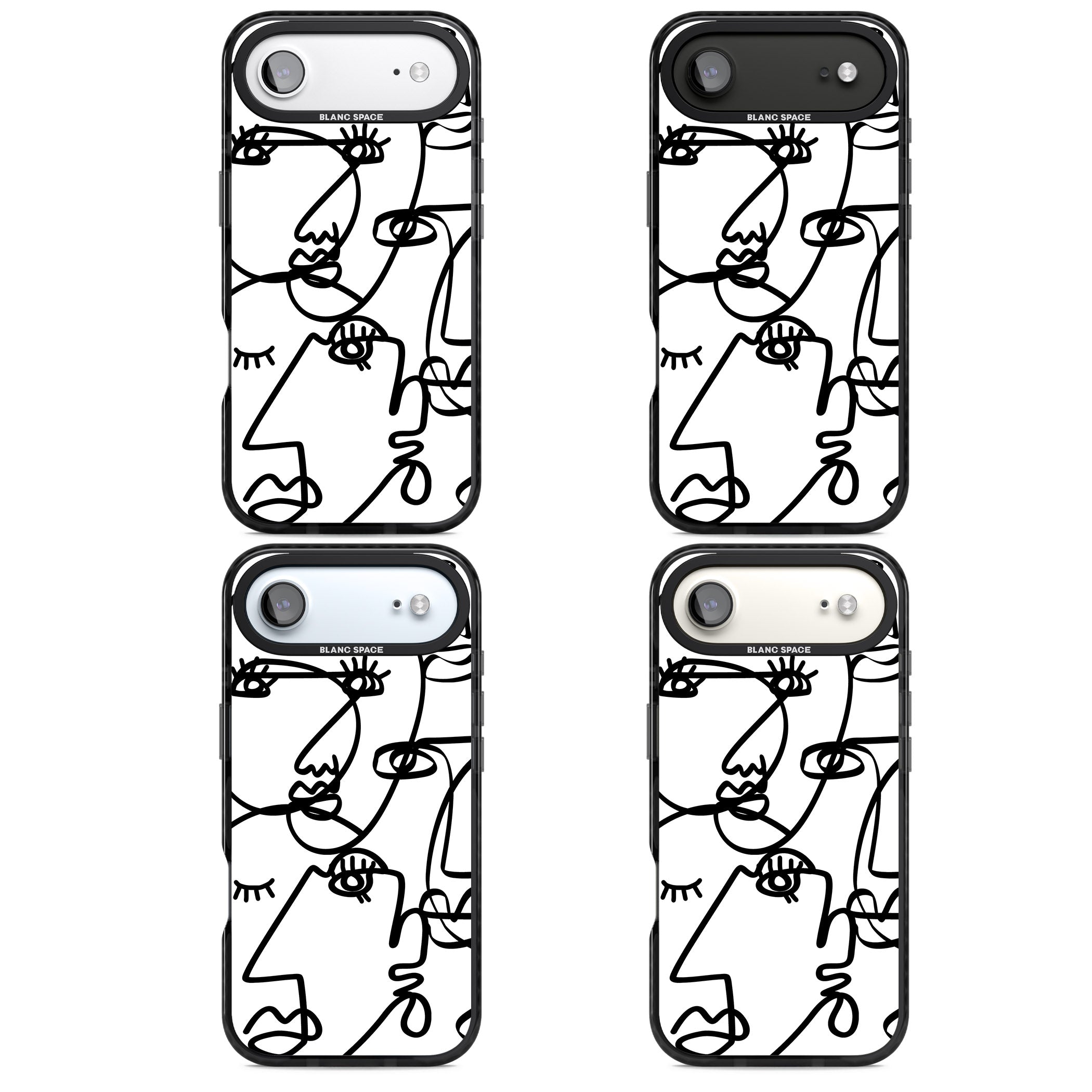 Abstract Line Art Black White iPhone 17 Air Impact Black Phone Case APT Impact Protection