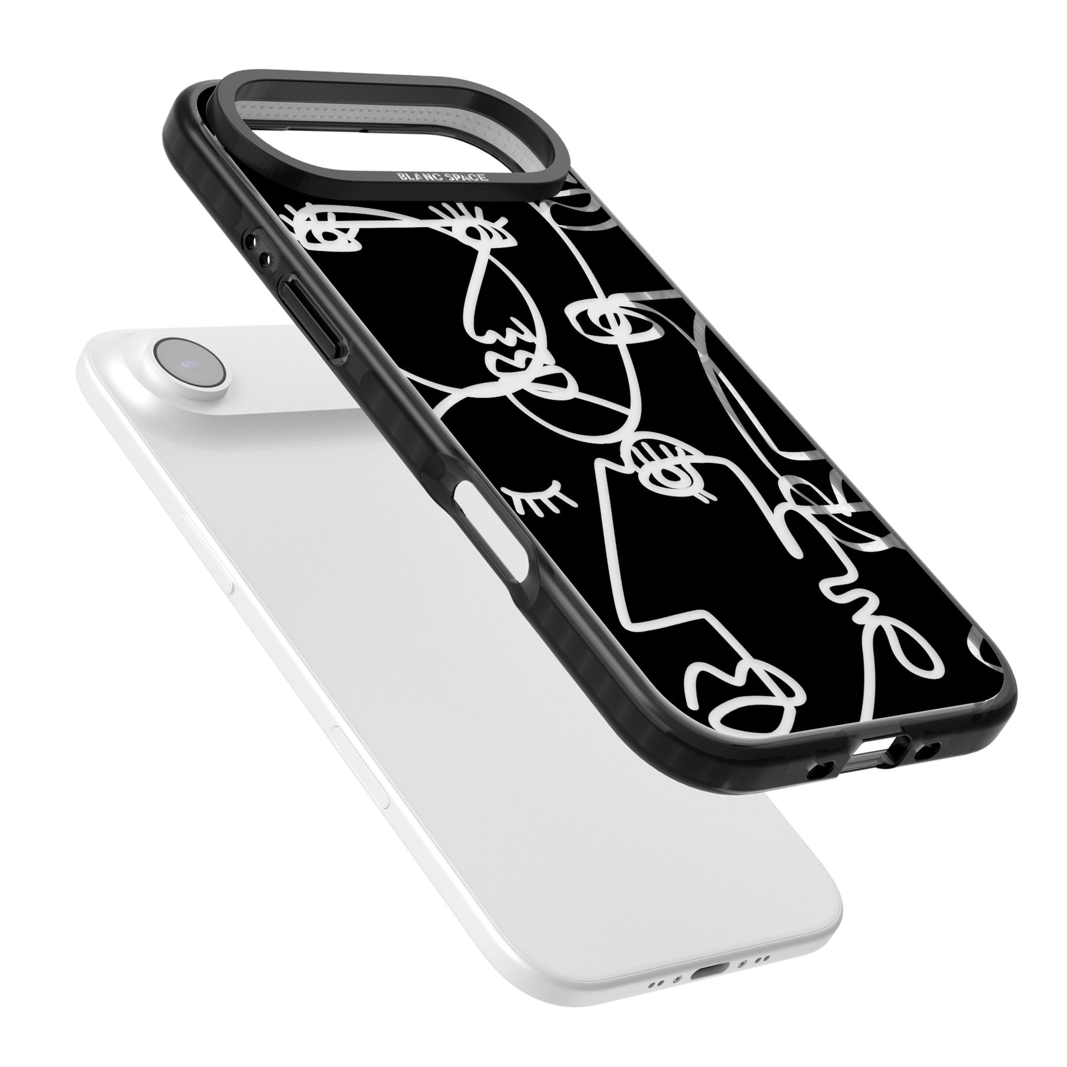 Abstract Line Art Clear Black iPhone 17 Air Impact Black Phone Case Colours