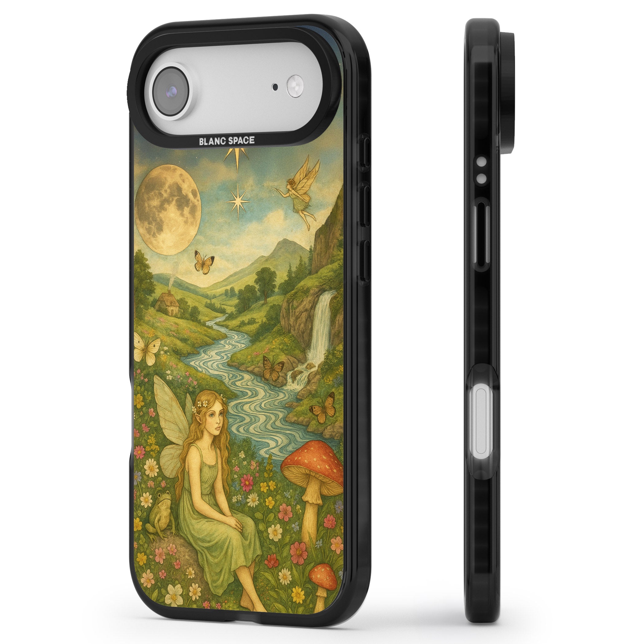 Nature Fairy iPhone 17 Air Impact Black Phone Case Side Profile