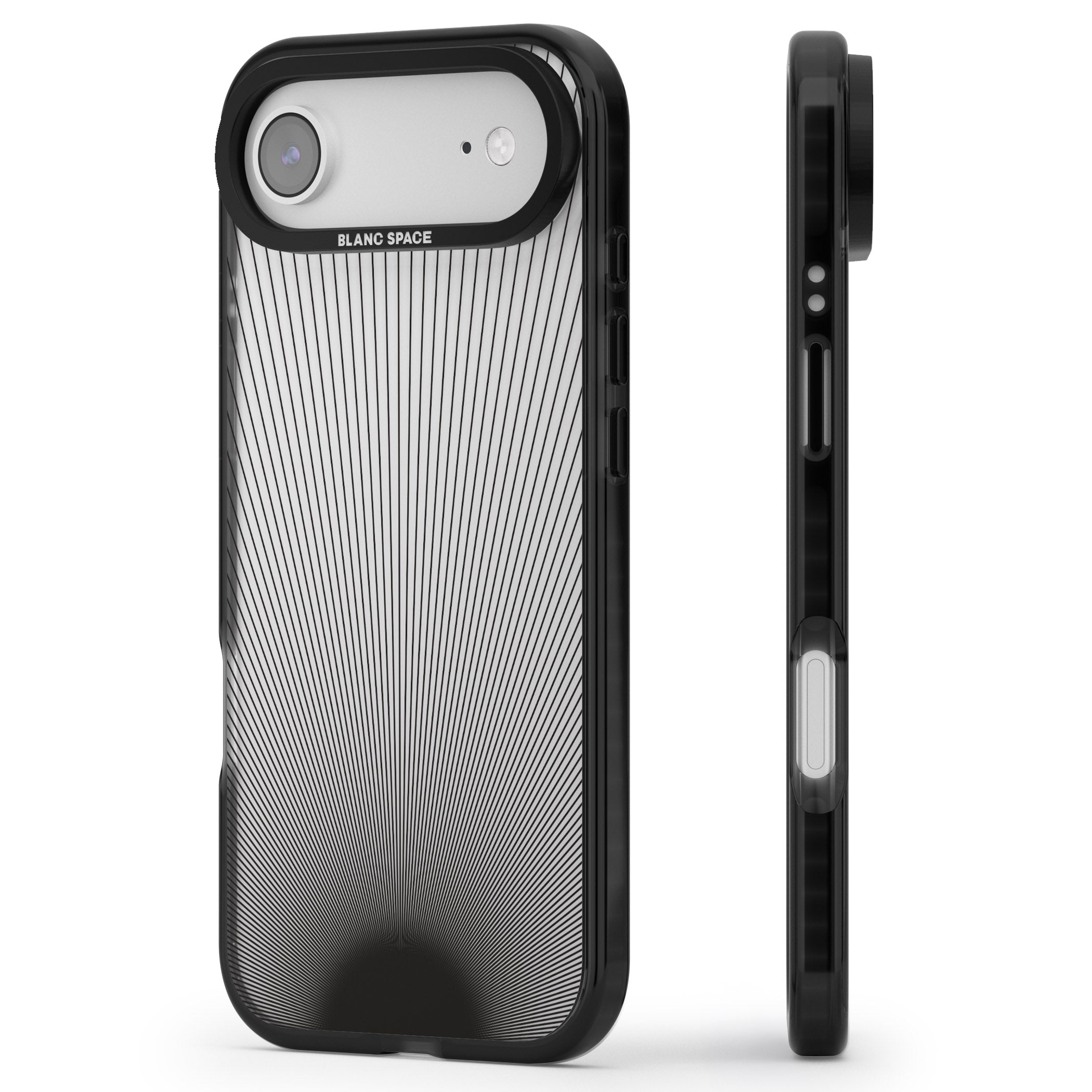 Linear Sunburst iPhone 17 Air Impact Black Phone Case Side Profile
