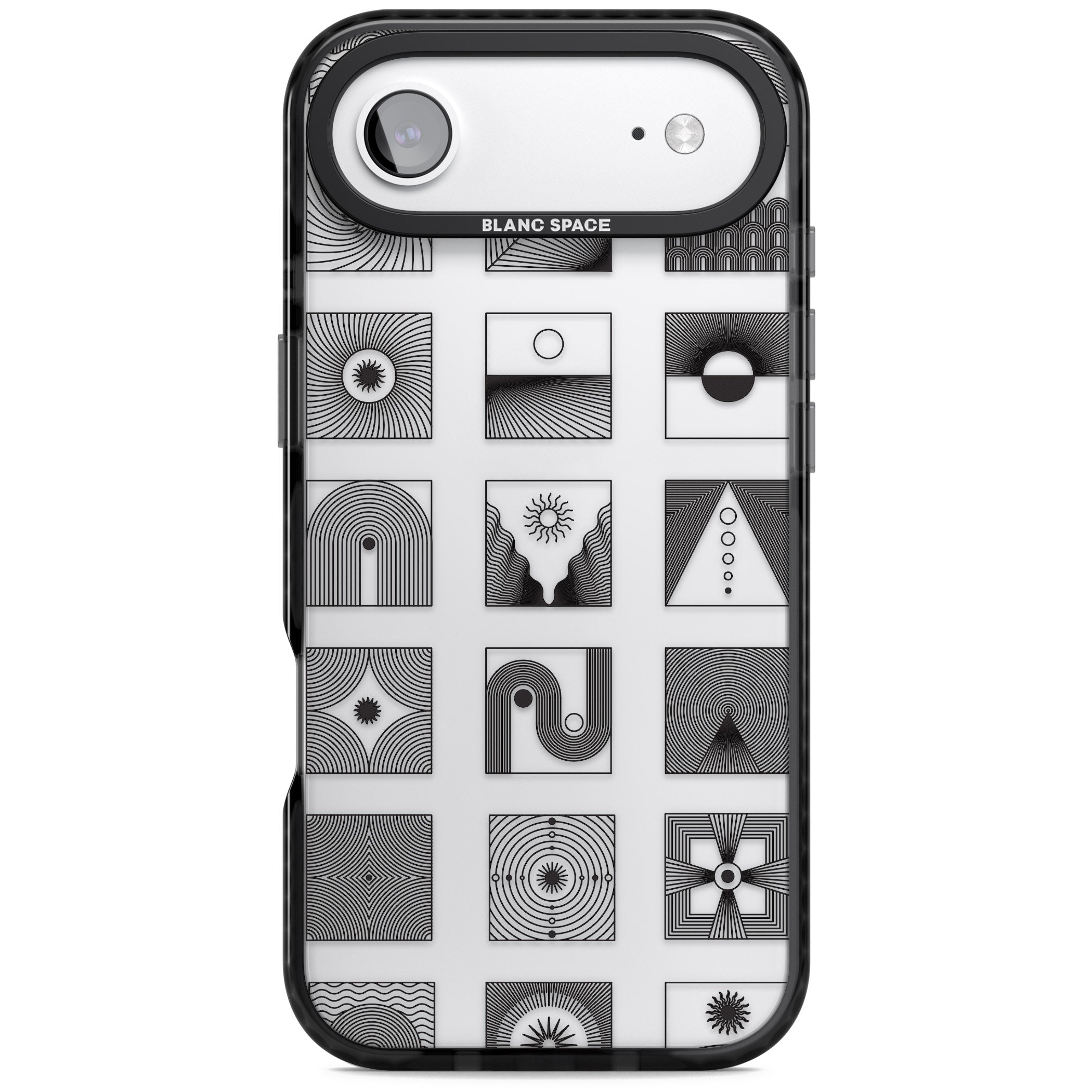 Abstract Geometric iPhone 17 Air Impact Black Phone Case