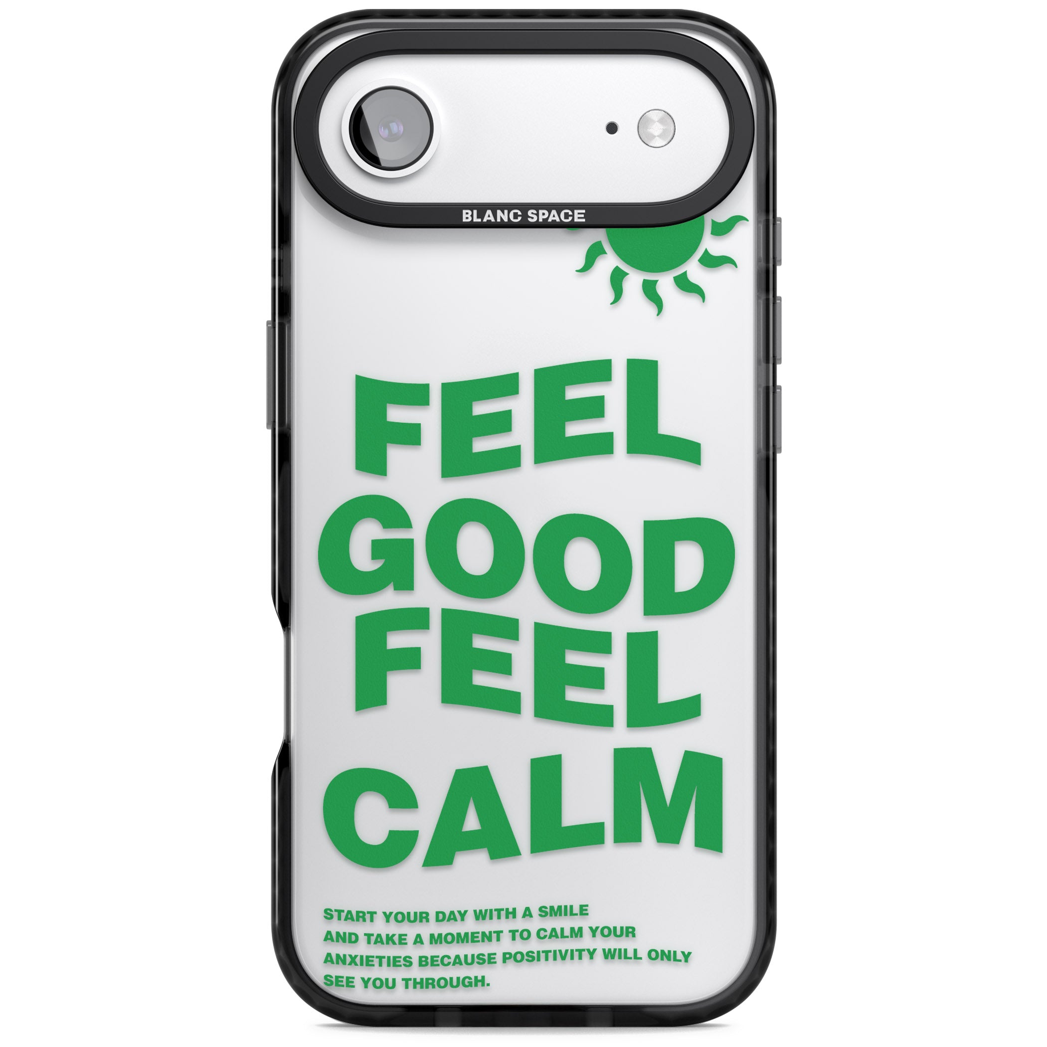 Feel Good Feel Calm (Green) iPhone 17 Air Impact Black Phone Case