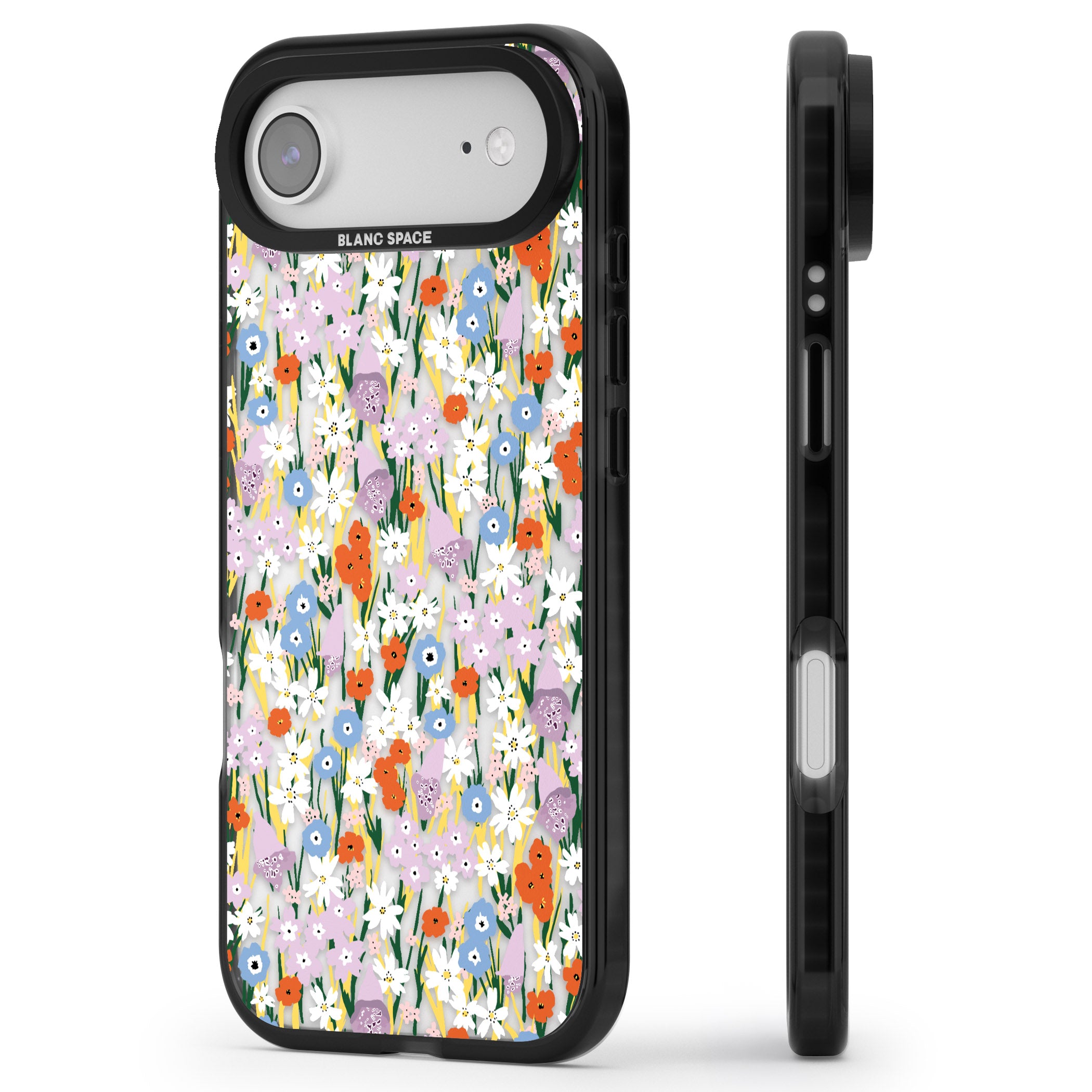 Vibrant Floral Garden iPhone 17 Air Impact Black Phone Case Side Profile