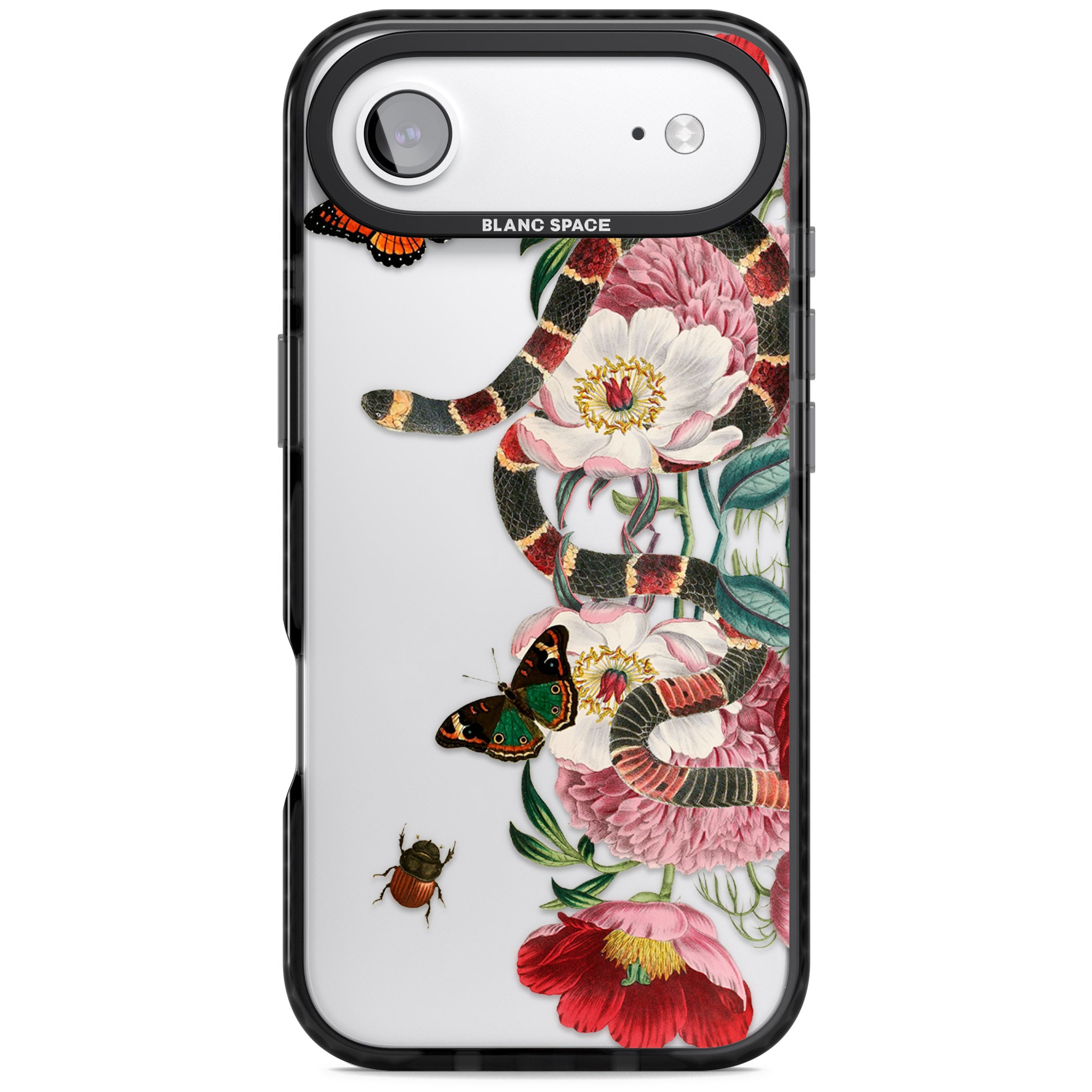 Floral Snake iPhone 17 Air Impact Black Phone Case