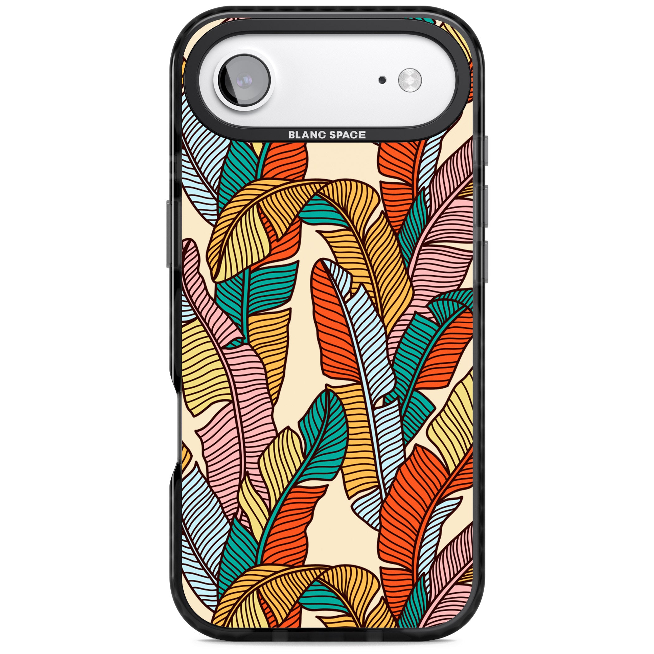 Pastel Palm Leaves iPhone 17 Air Impact Black Phone Case