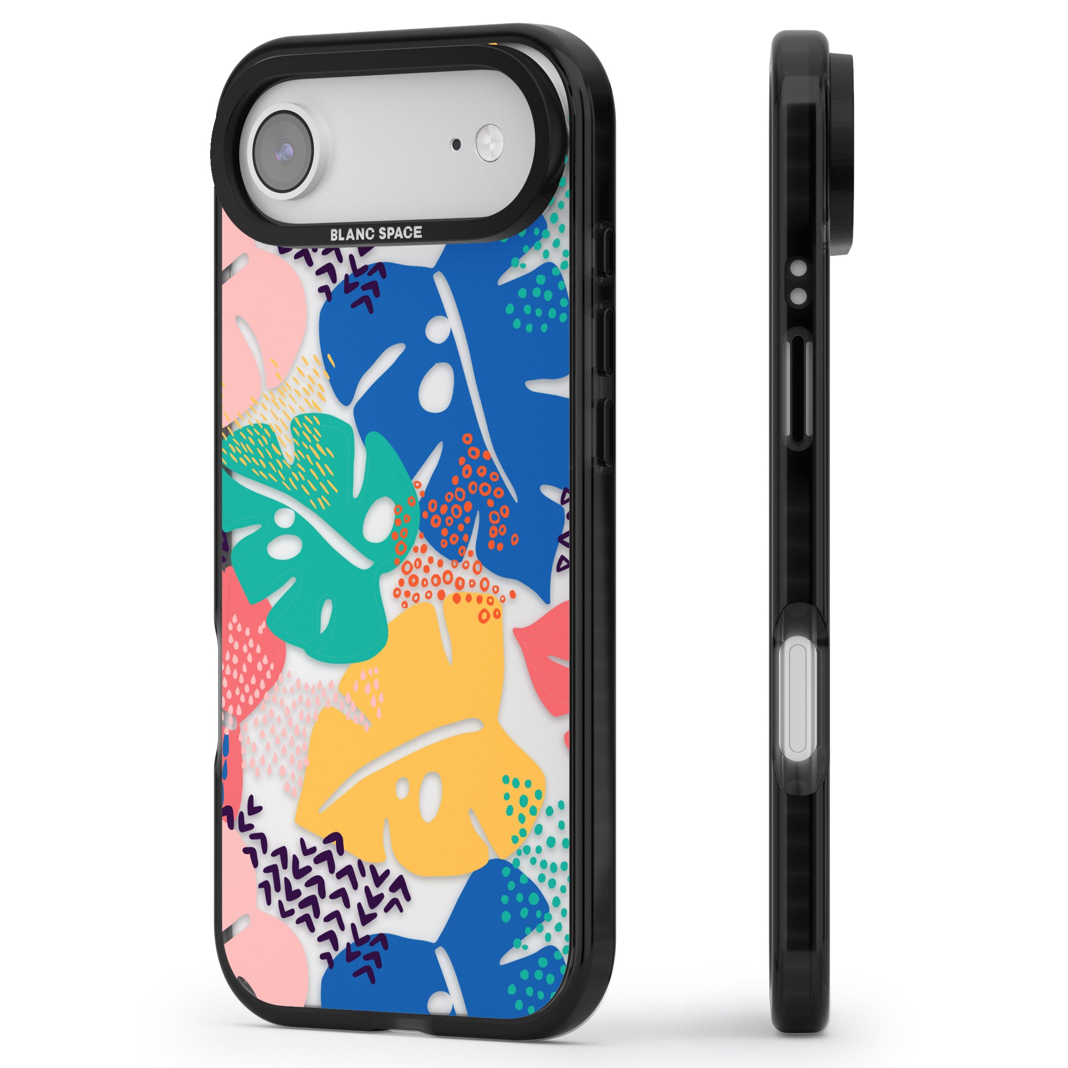Vibrant Leaves iPhone 17 Air Impact Black Phone Case Side Profile