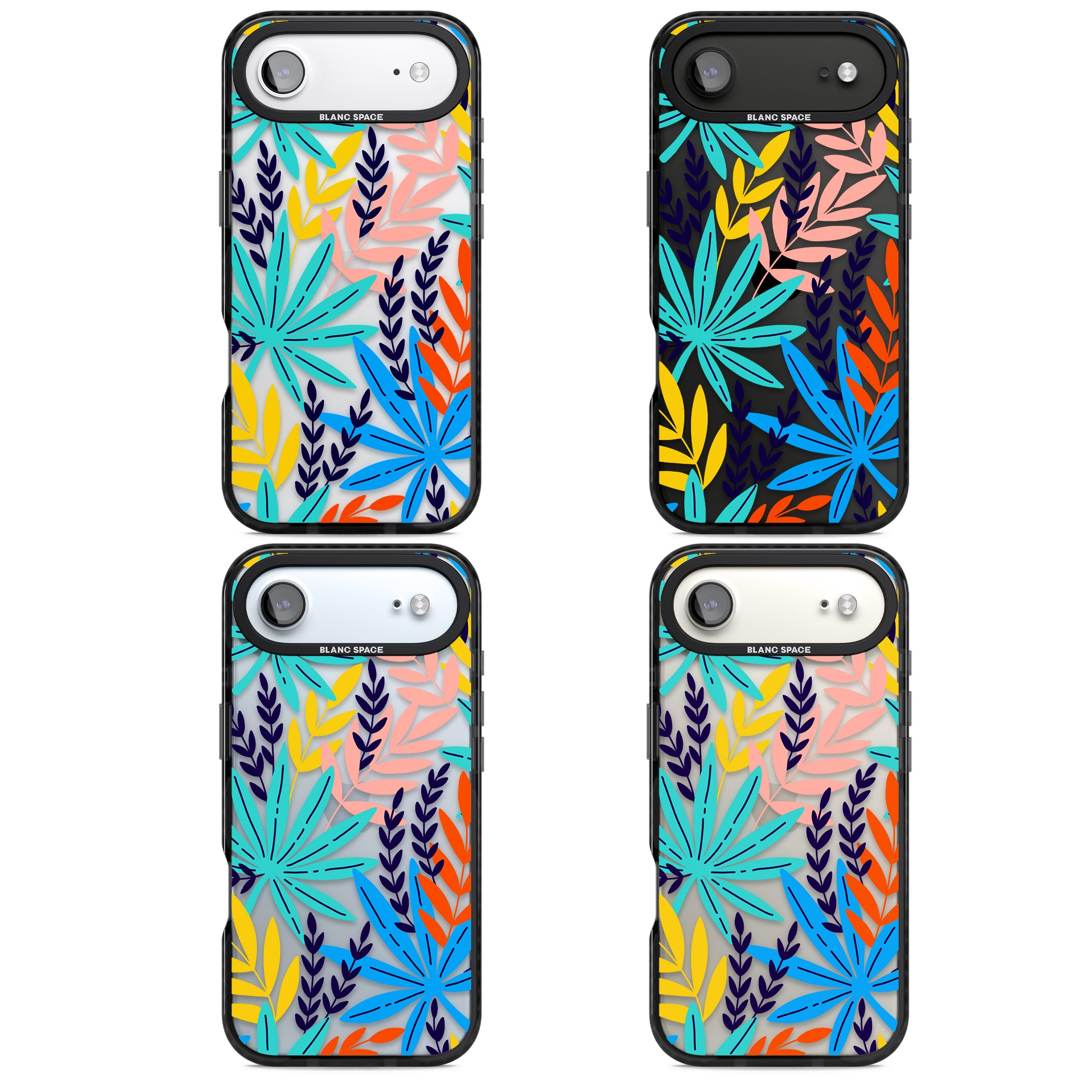Tropical Palm Leaves iPhone 17 Air Impact Black Phone Case APT Impact Protection