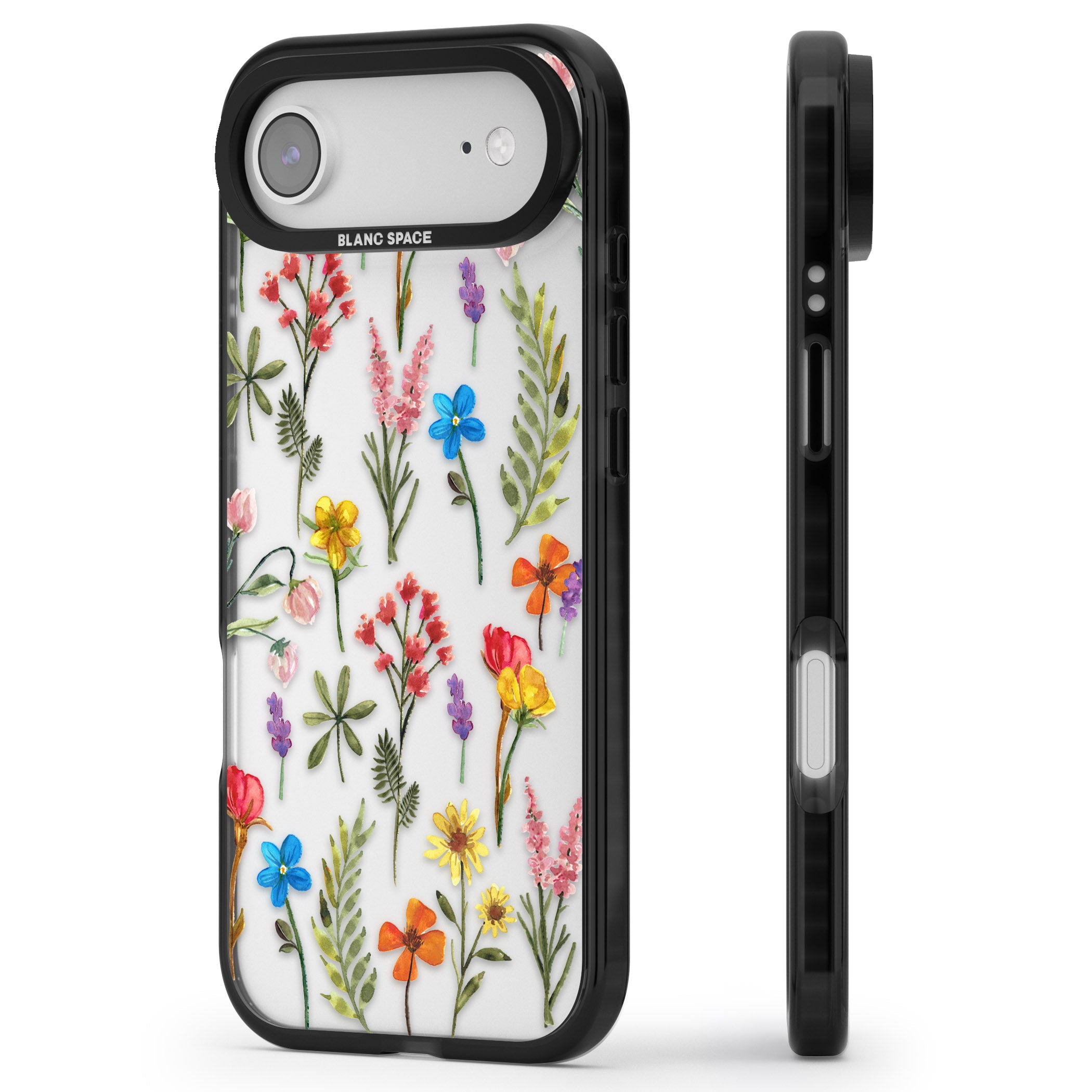 Spring Botanicals iPhone 17 Air Impact Black Phone Case Side Profile