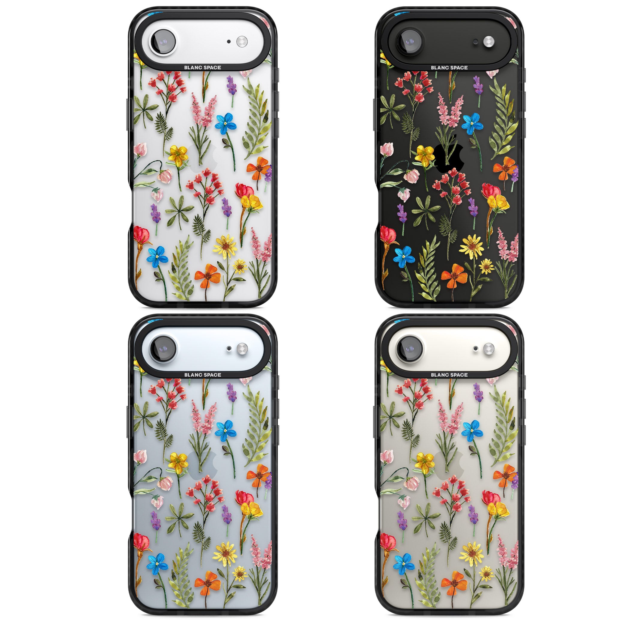 Spring Botanicals iPhone 17 Air Impact Black Phone Case APT Impact Protection