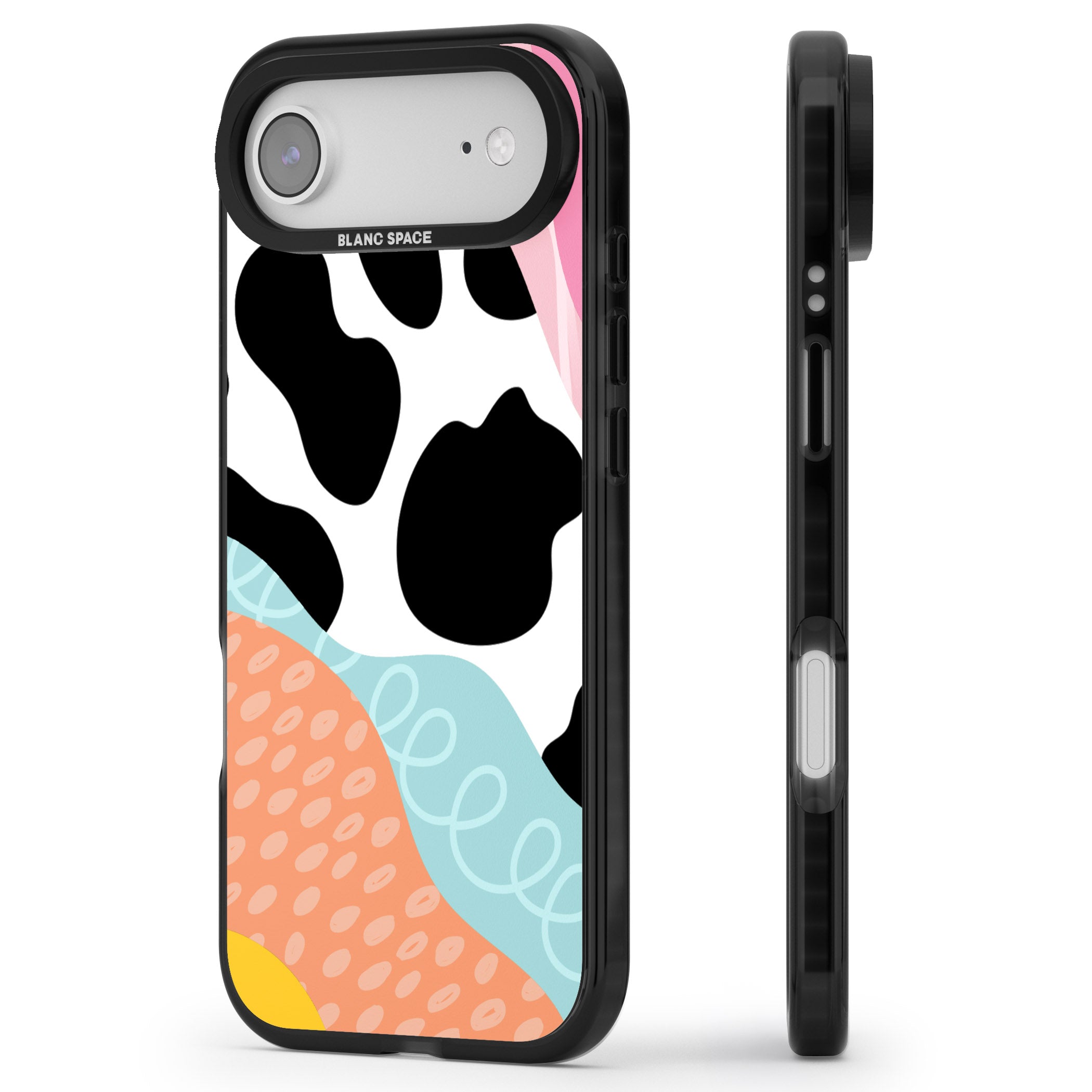 Abstract Elegance iPhone 17 Air Impact Black Phone Case Side Profile