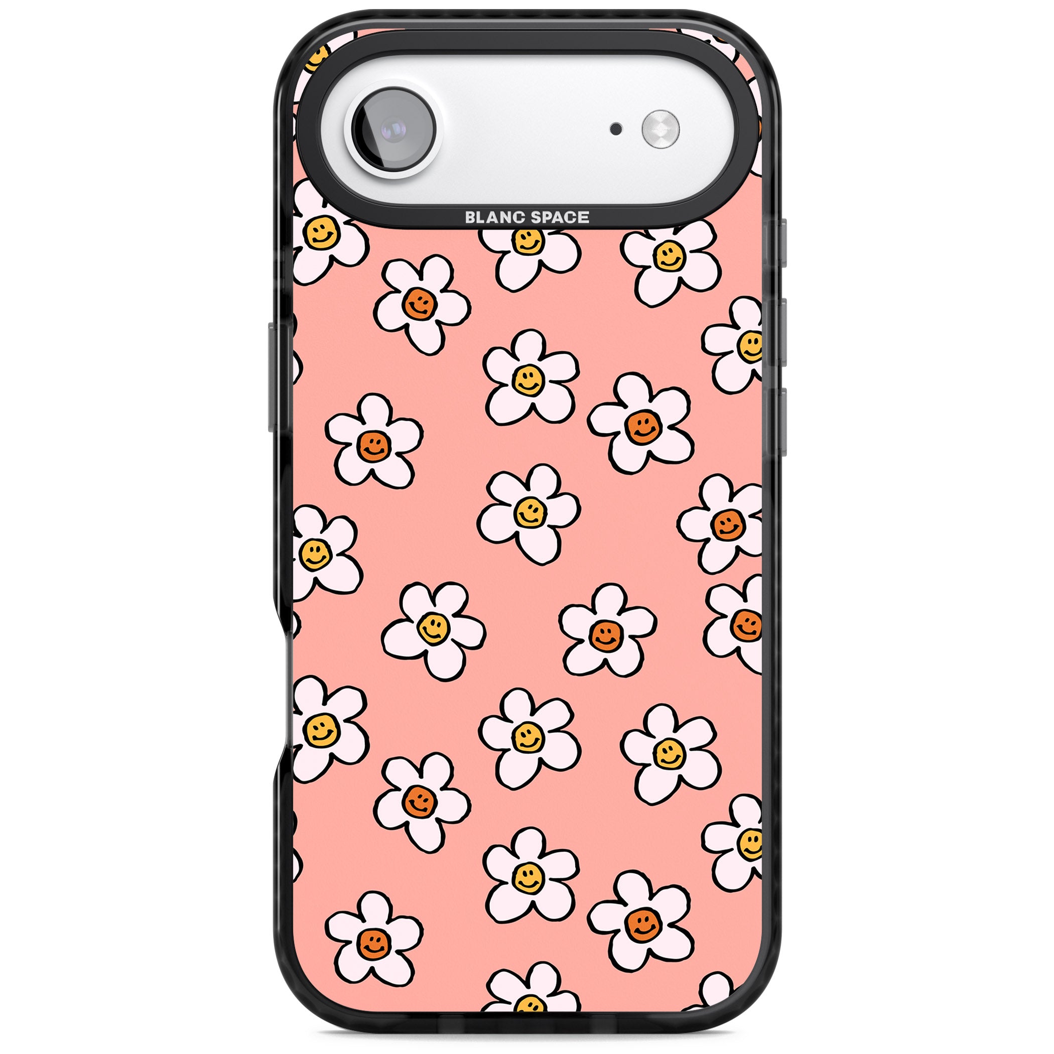 Peachy Daisy Smiles iPhone 17 Air Impact Black Phone Case