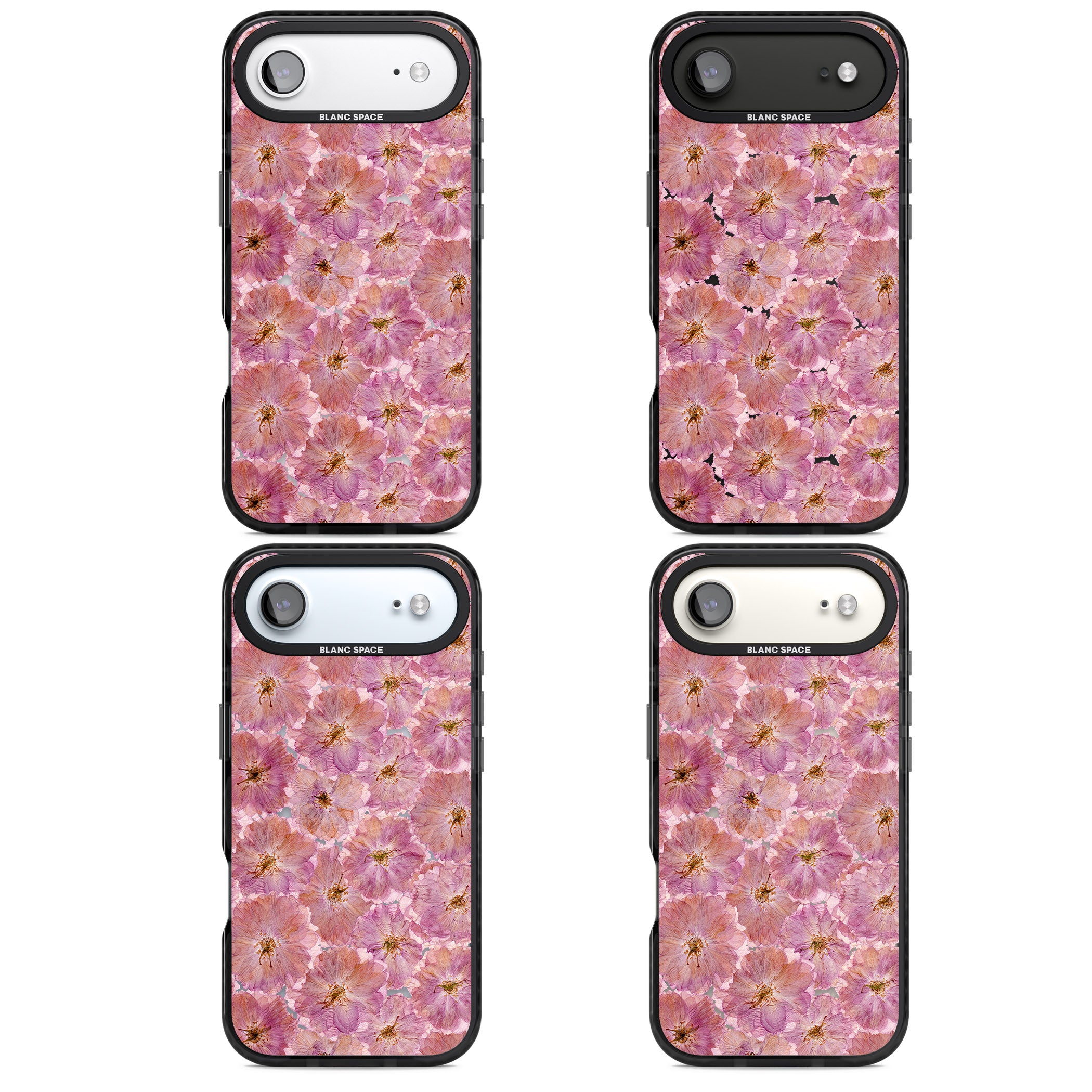 Large Pink Florals iPhone 17 Air Impact Black Phone Case APT Impact Protection